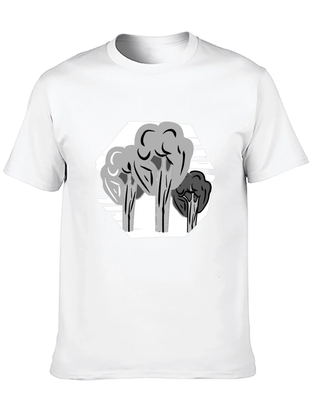 Abstract Tree Graphic Tee - Stylish Mens Black T-Shirt