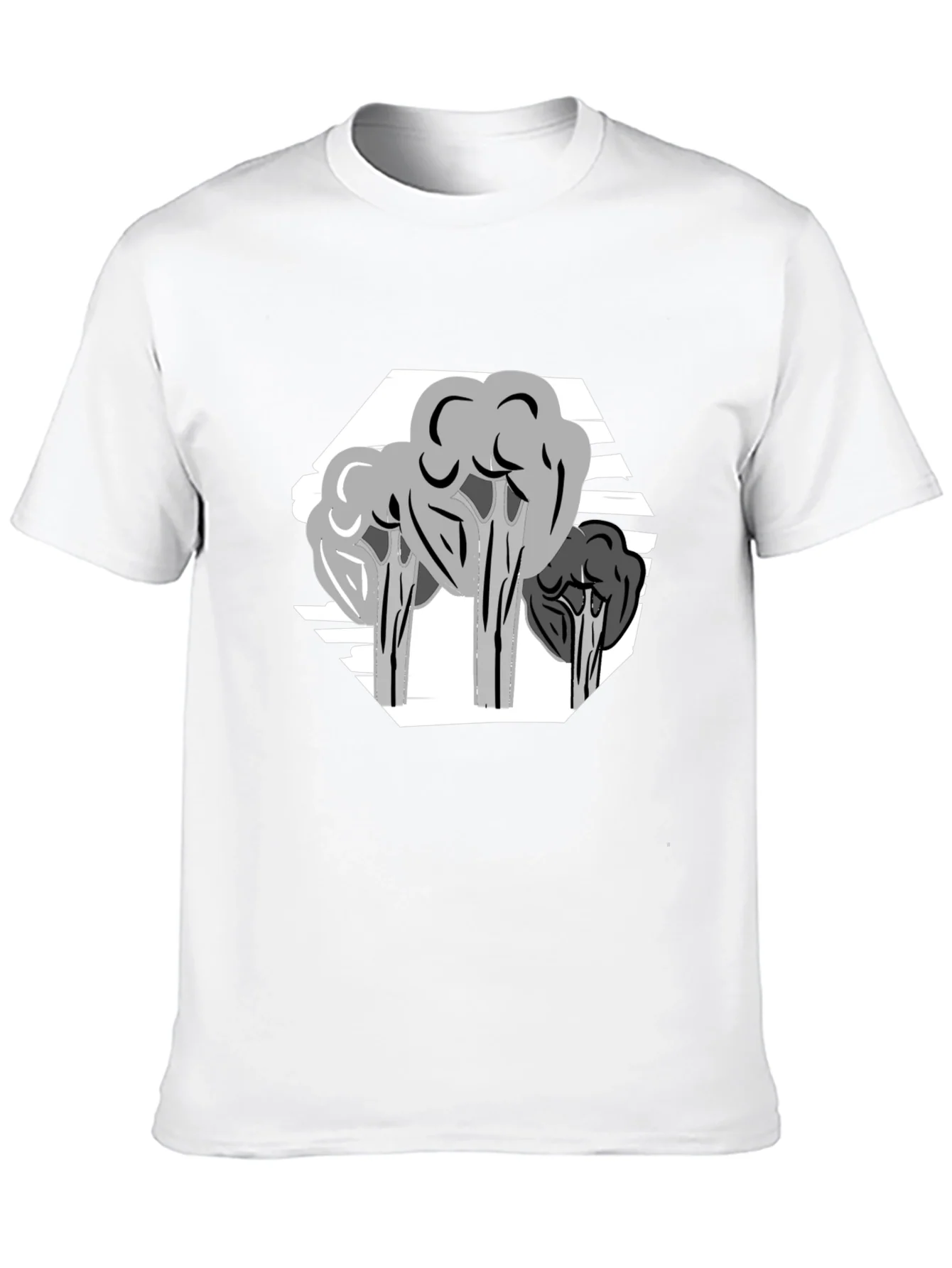 Abstract Tree Graphic Tee - Stylish Mens Black T-Shirt