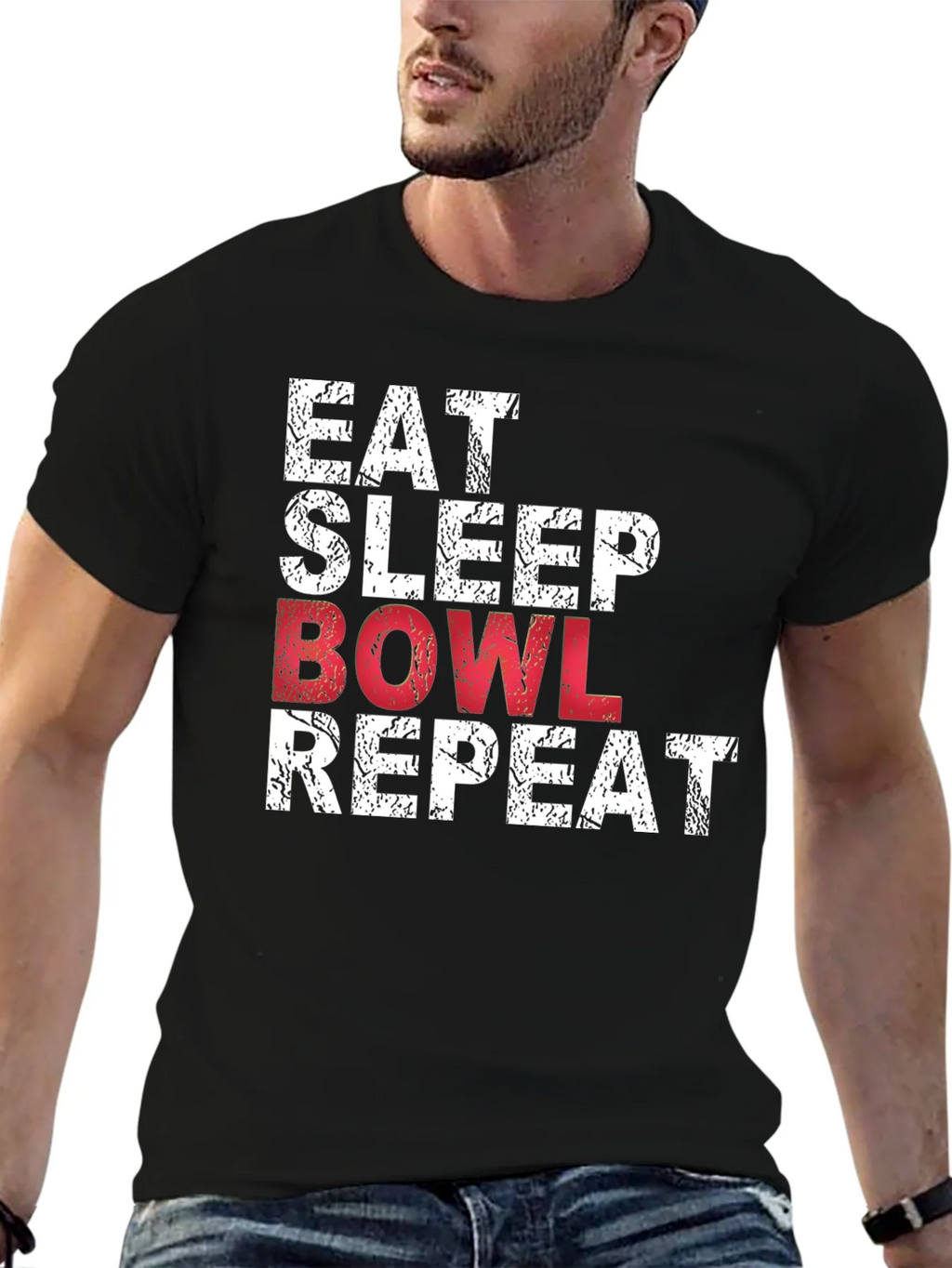Eat Sleep Bowl Repeat Graphic T-Shirt