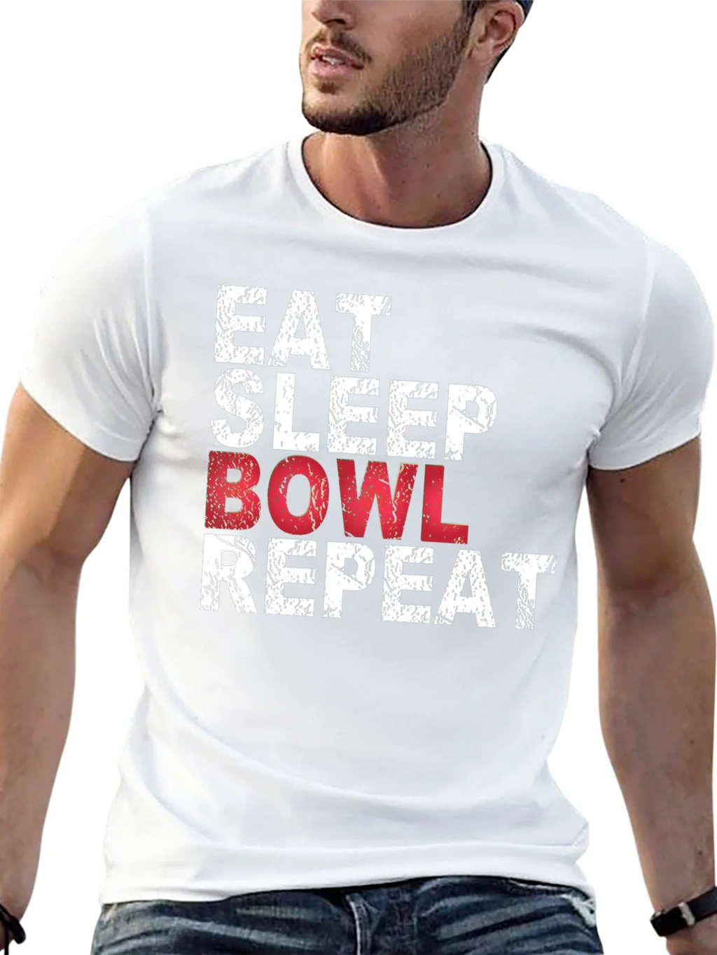 Eat Sleep Bowl Repeat Graphic T-Shirt
