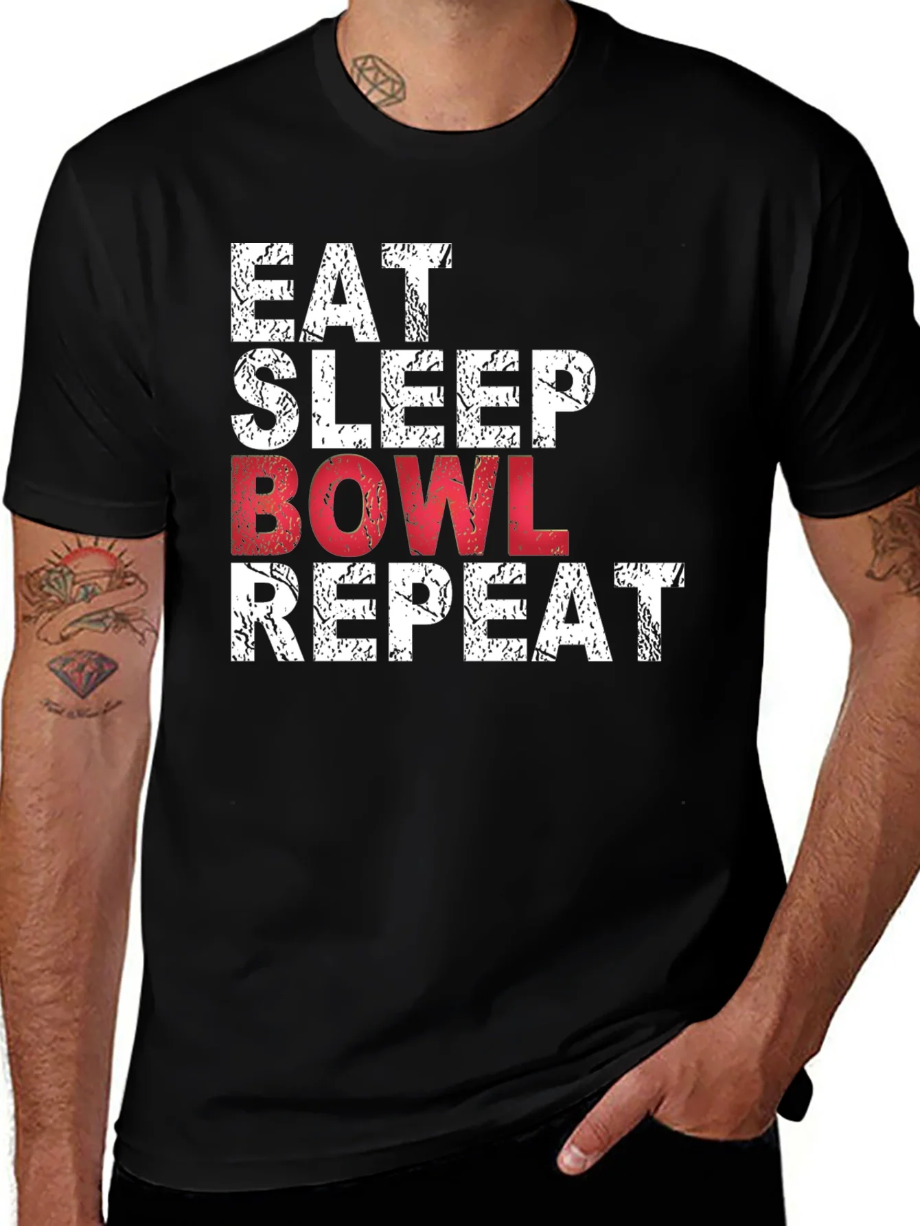 Eat Sleep Bowl Repeat Graphic T-Shirt