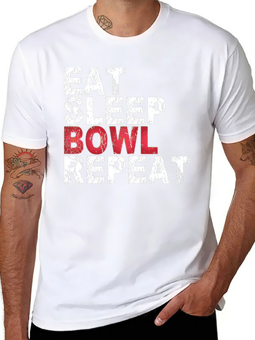 Eat Sleep Bowl Repeat Graphic T-Shirt