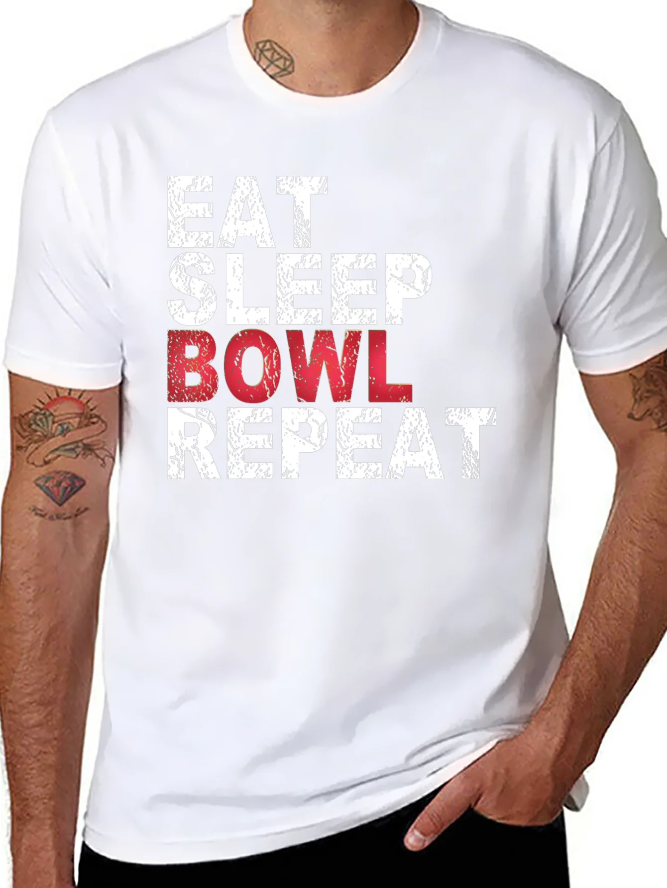 Eat Sleep Bowl Repeat Graphic T-Shirt