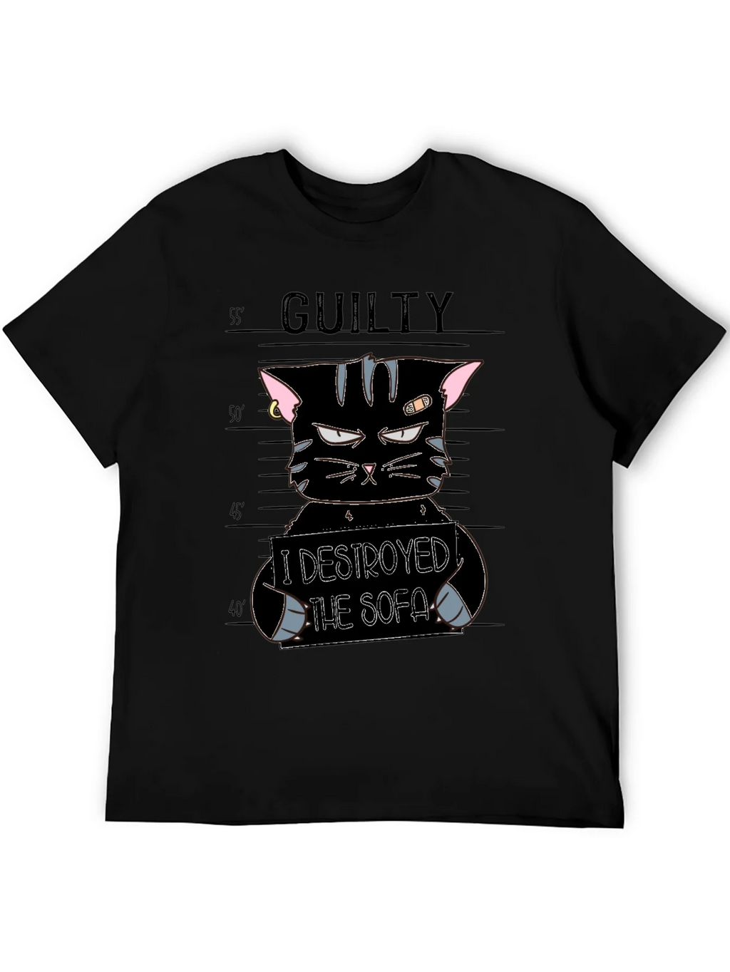 Guilty Cat Mugshot T-Shirt - I Destroyed The Sofa