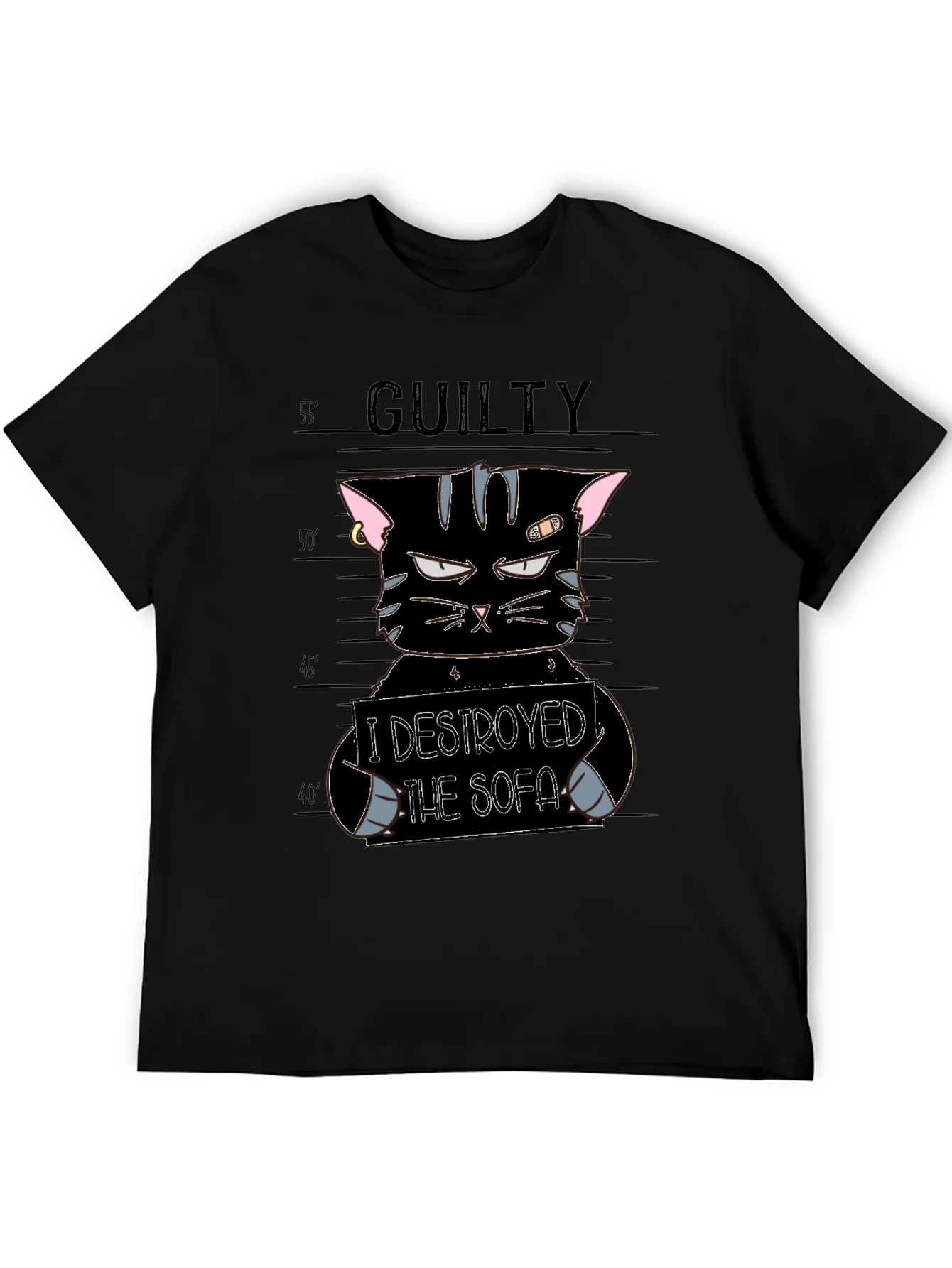 Guilty Cat Mugshot T-Shirt - I Destroyed The Sofa