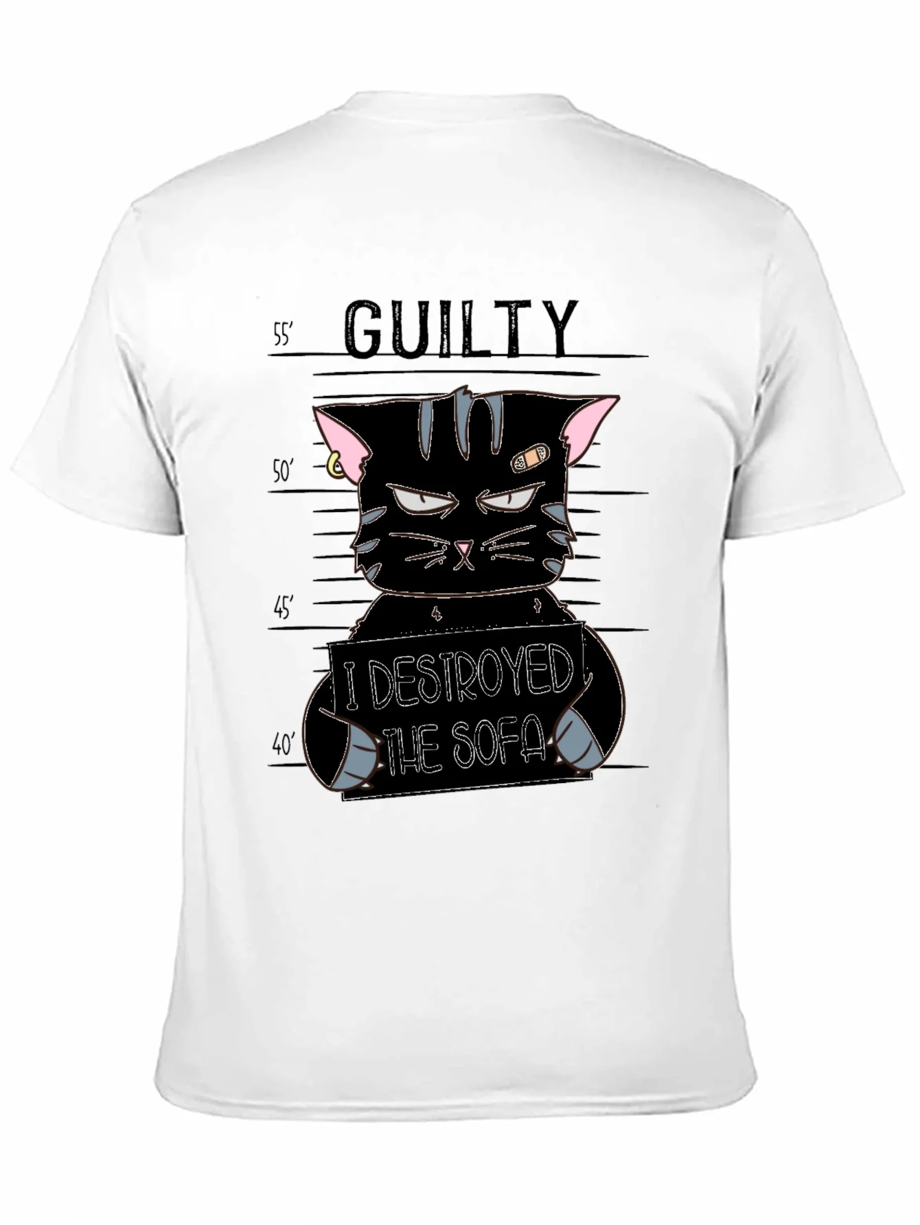 Guilty Cat Mugshot T-Shirt - I Destroyed The Sofa