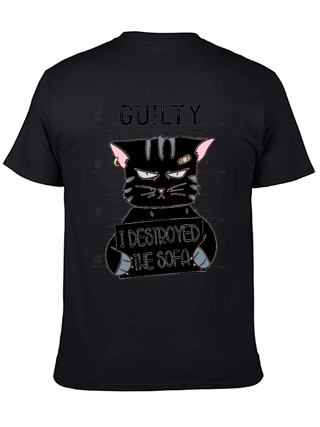 Guilty Cat Mugshot T-Shirt - I Destroyed The Sofa