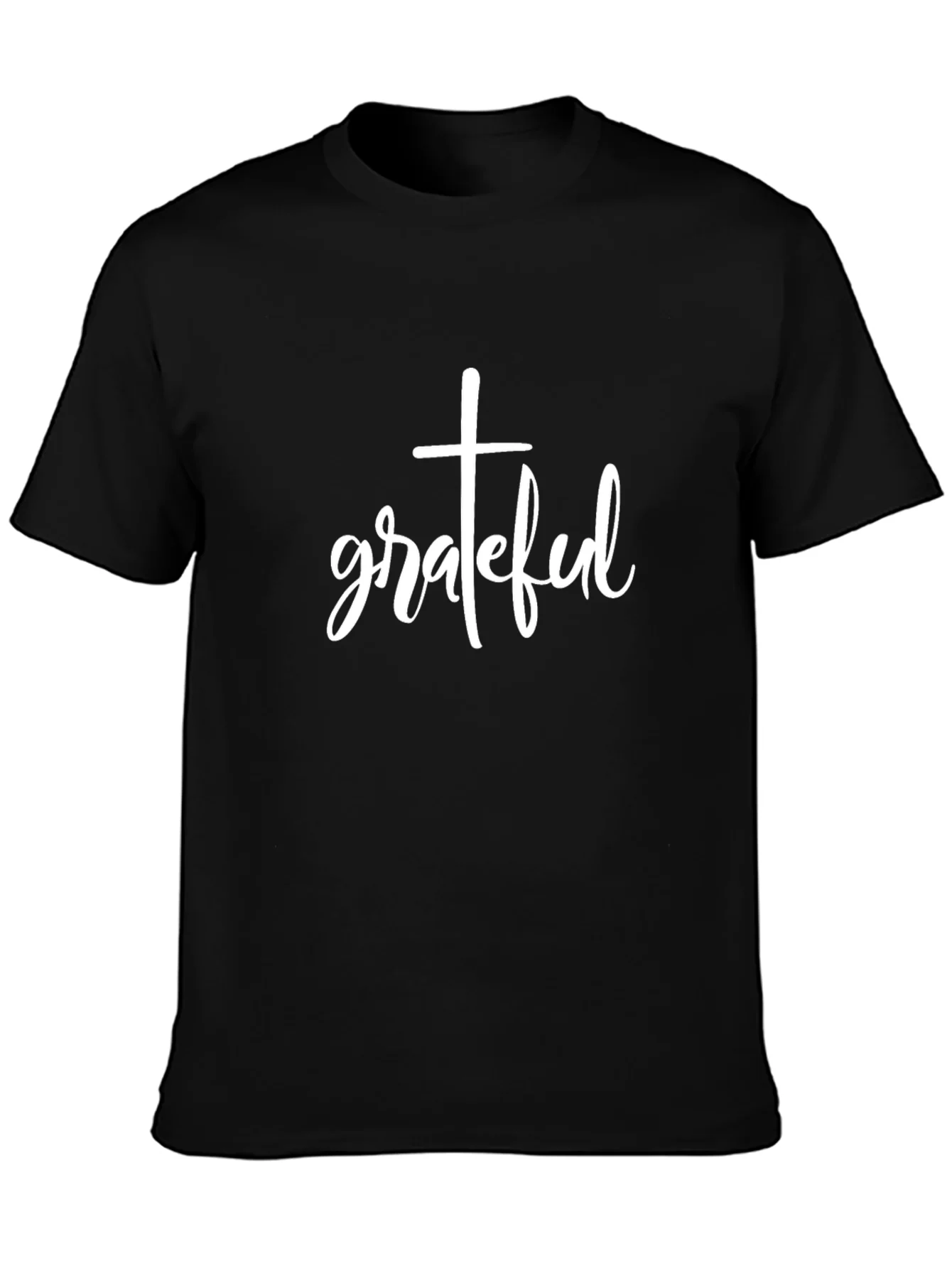 Grateful Cross Graphic Black T-Shirt