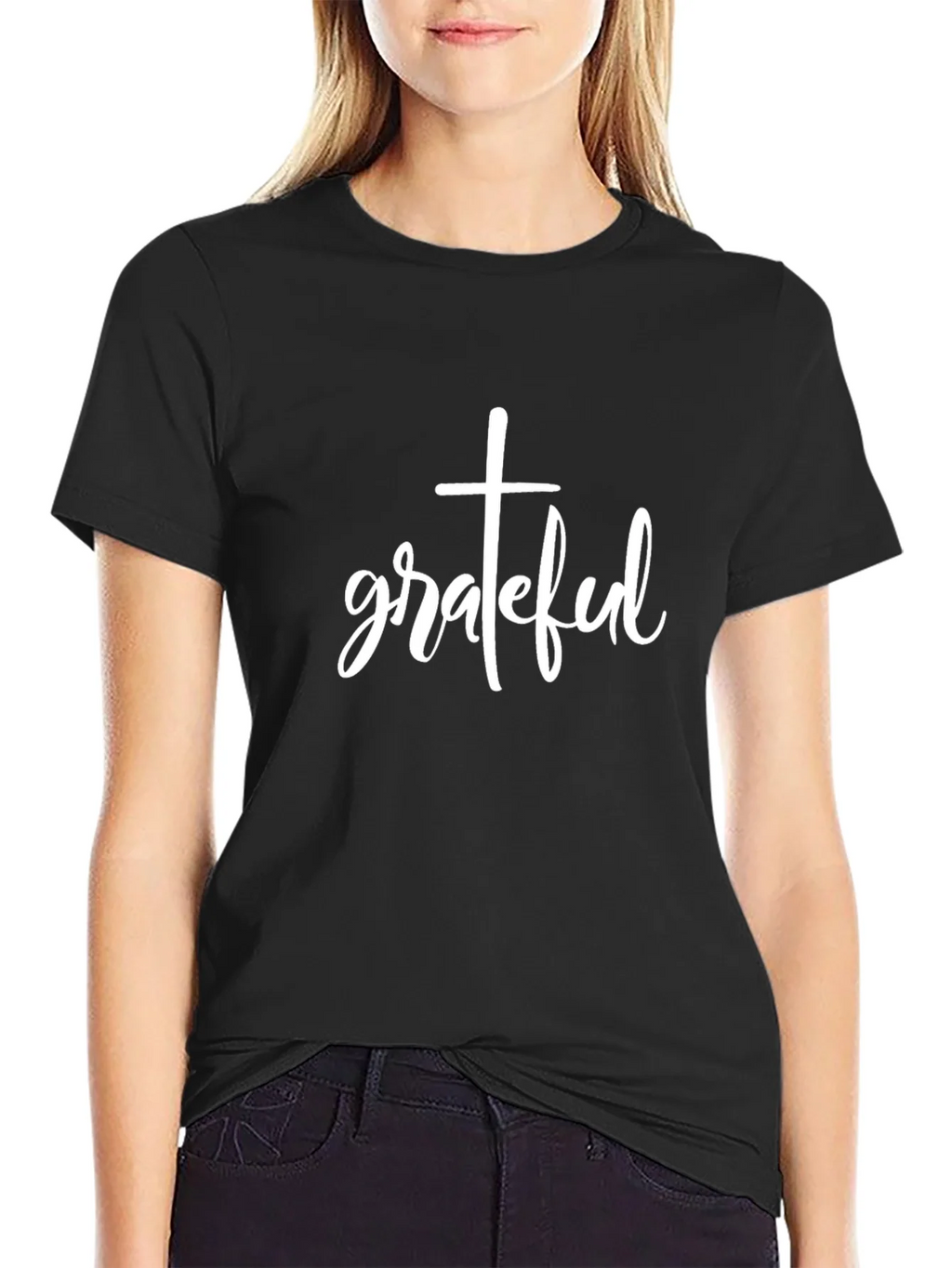 Grateful Cross Graphic Black T-Shirt