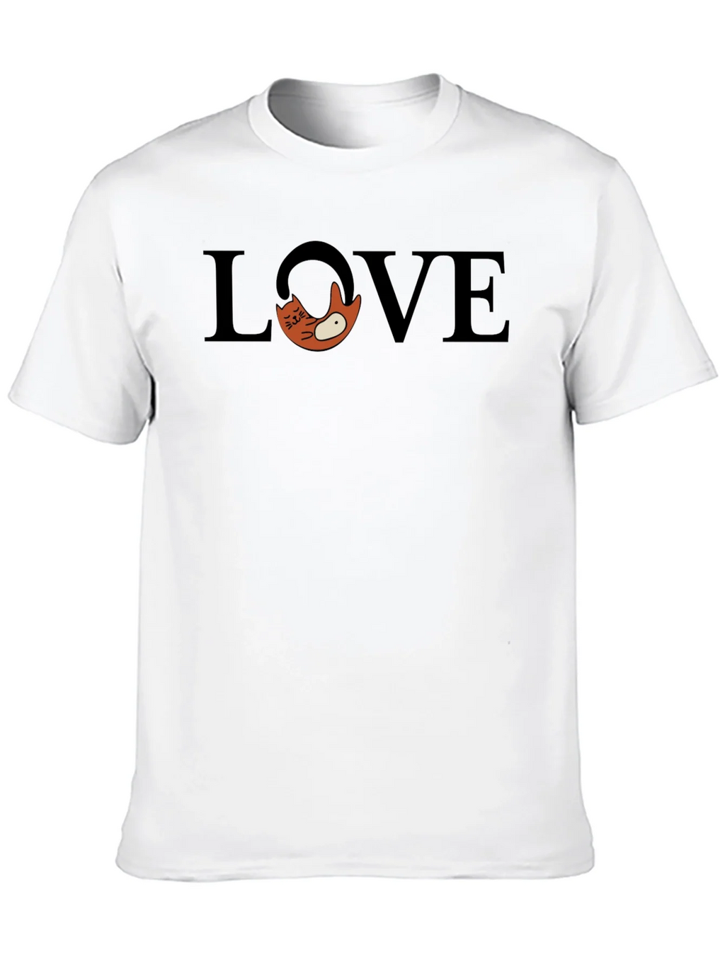 Love Cat Graphic Tee - Stylish Black Cotton T-Shirt