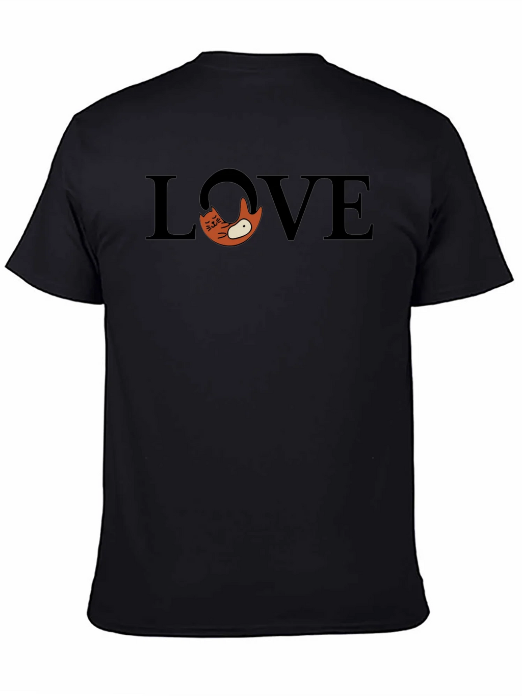 Love Cat Graphic Tee - Stylish Black Cotton T-Shirt