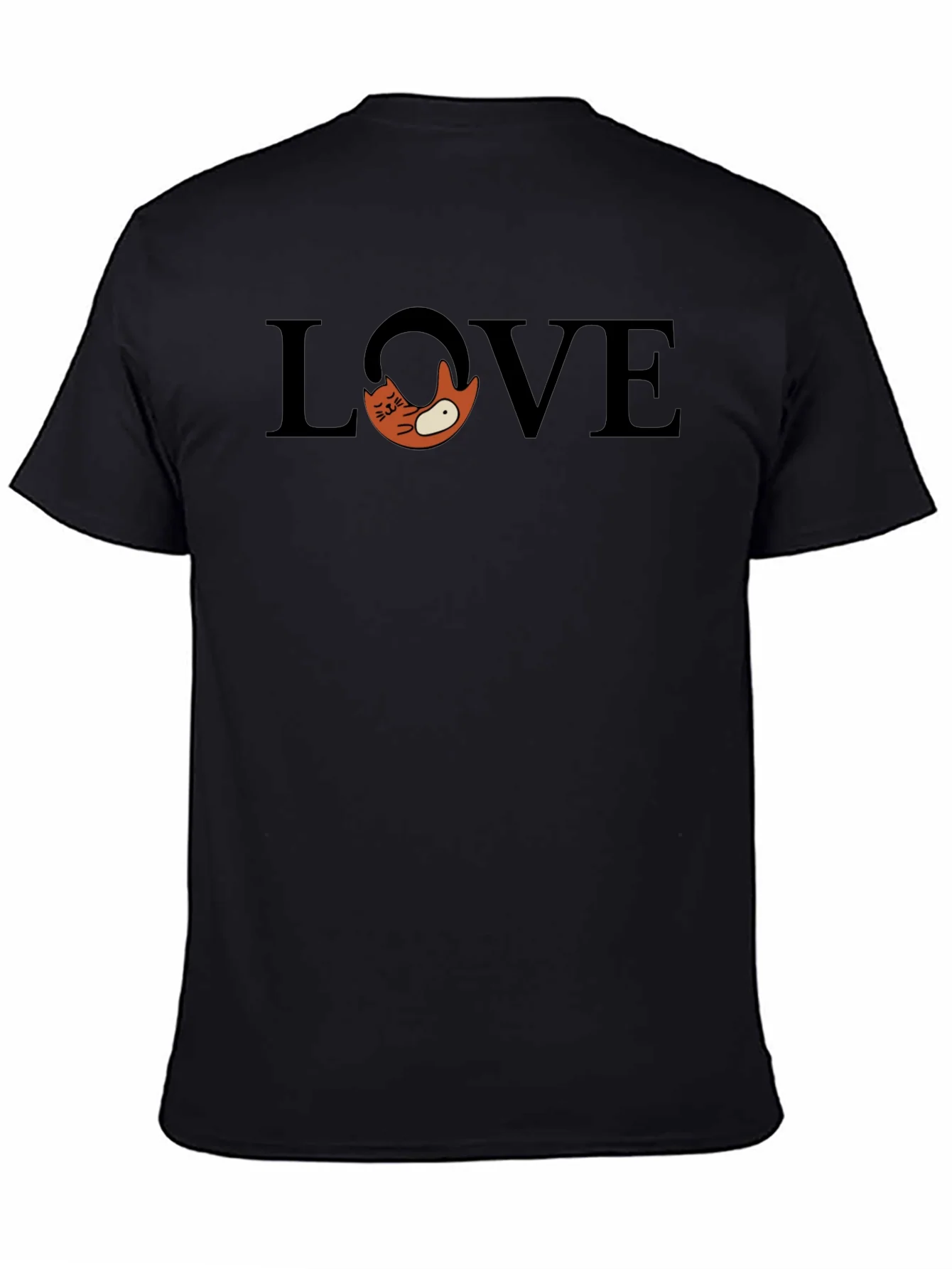 Love Cat Graphic Tee - Stylish Black Cotton T-Shirt