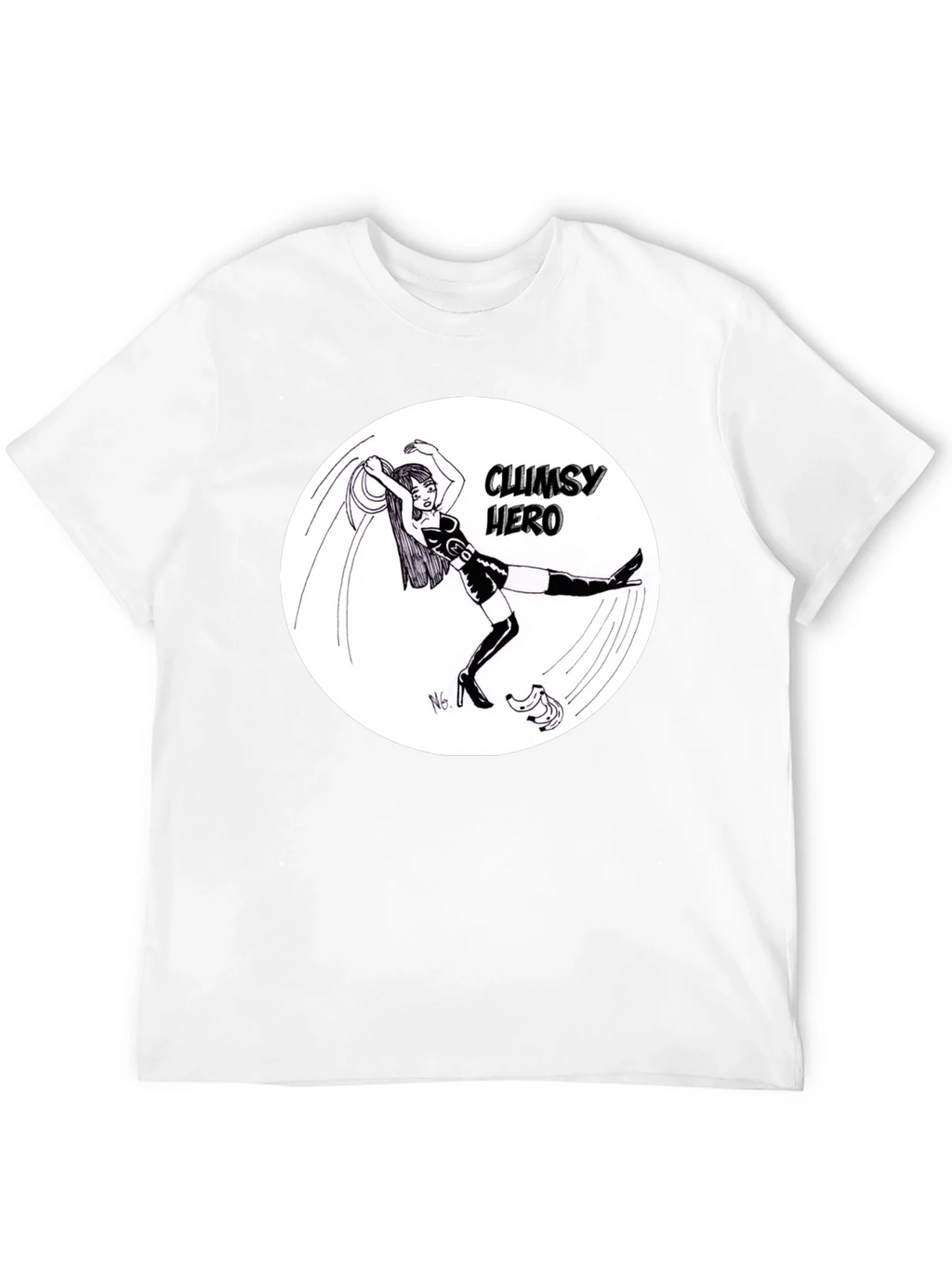 Clumsy Hero T-Shirt - Black Graphic Tee