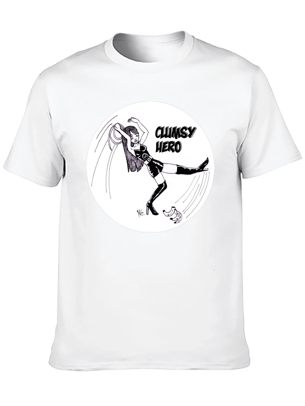 Clumsy Hero T-Shirt - Black Graphic Tee