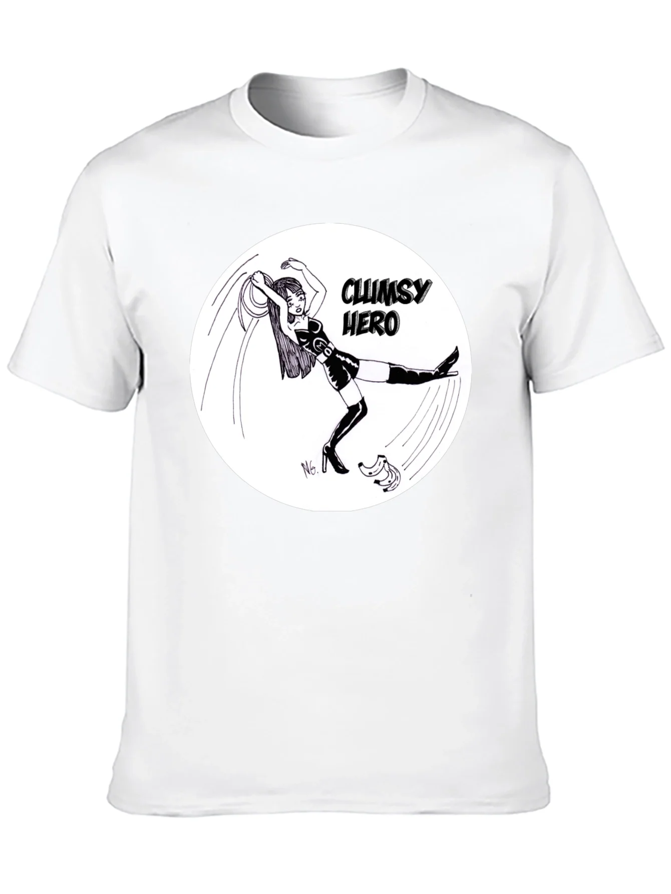 Clumsy Hero T-Shirt - Black Graphic Tee