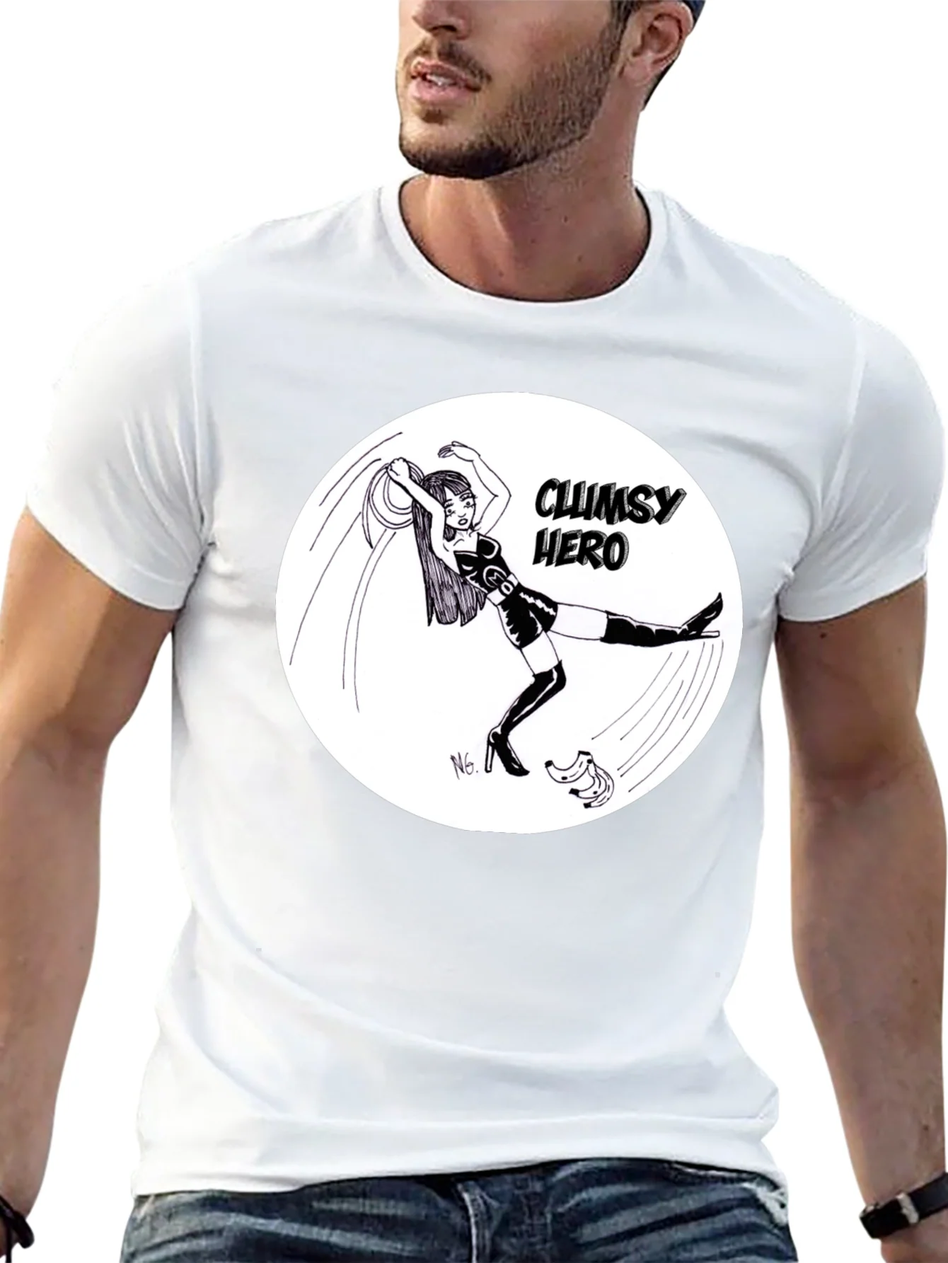 Clumsy Hero T-Shirt - Black Graphic Tee