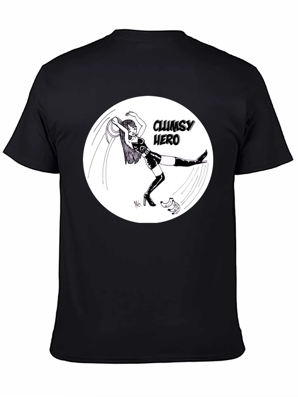 Clumsy Hero T-Shirt - Black Graphic Tee