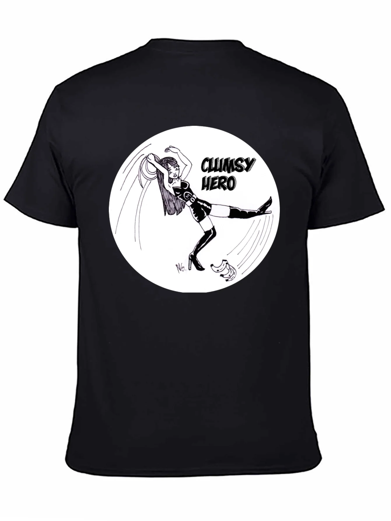 Clumsy Hero T-Shirt - Black Graphic Tee