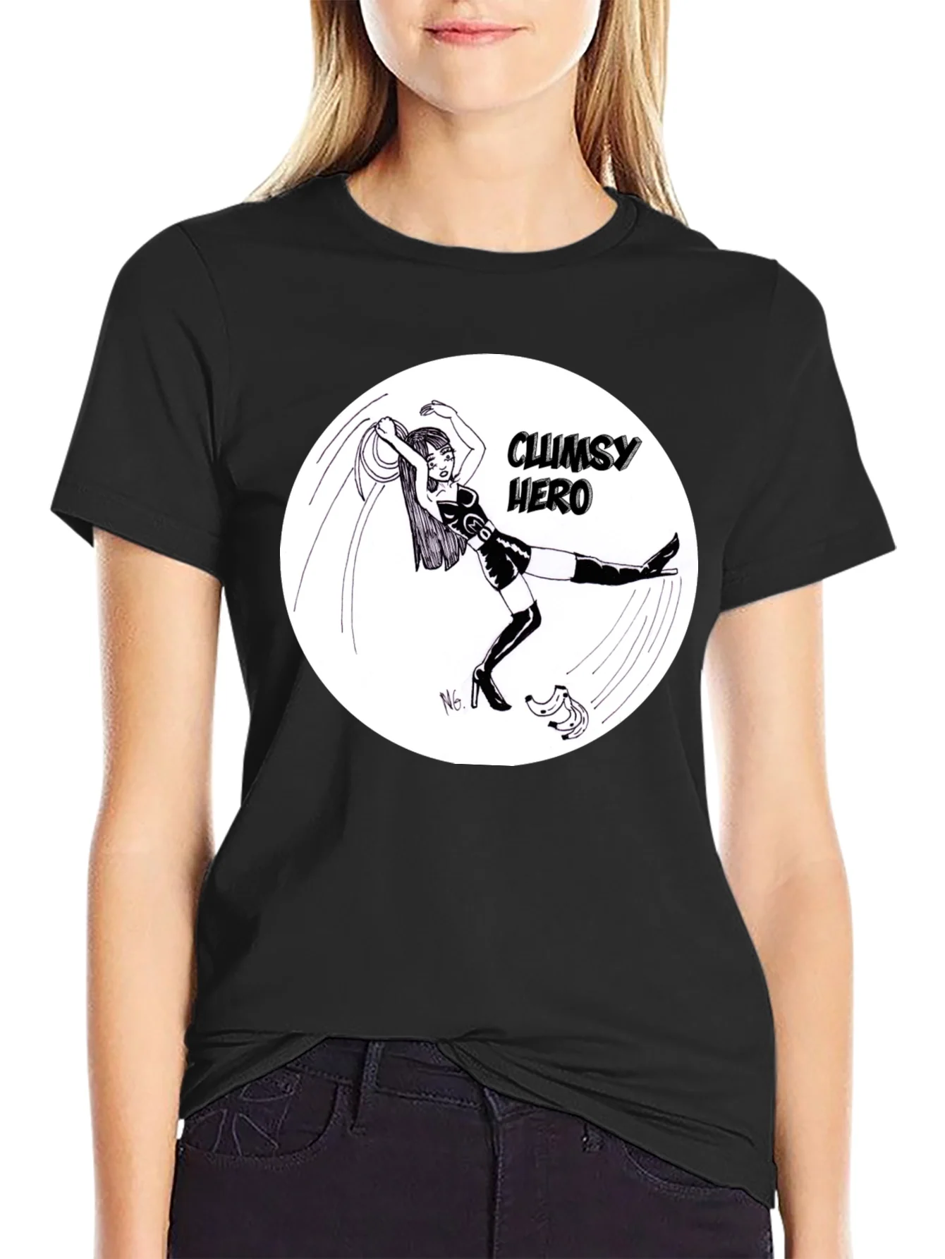 Clumsy Hero T-Shirt - Black Graphic Tee