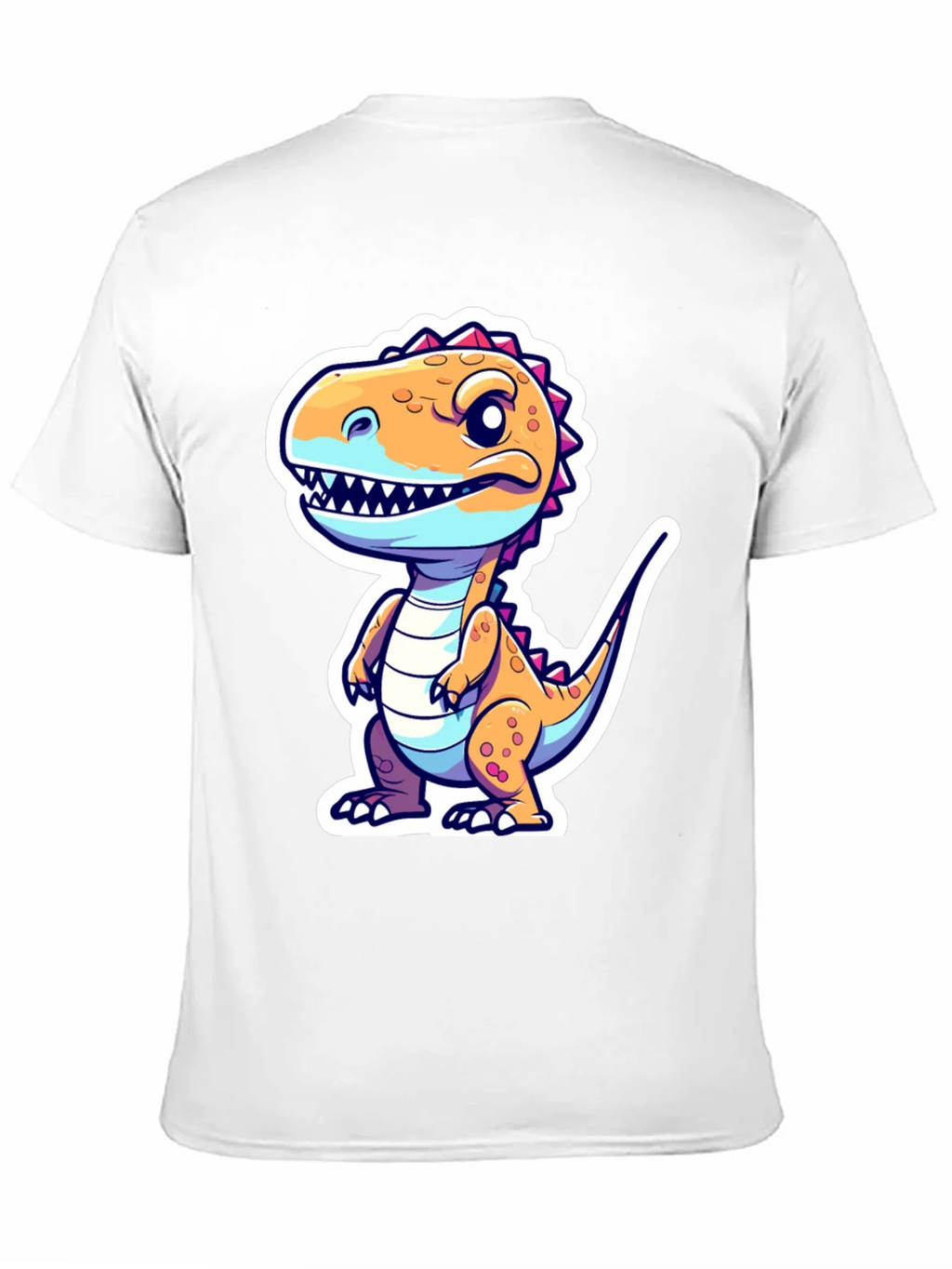 Cartoon Dinosaur Graphic Tee - Black