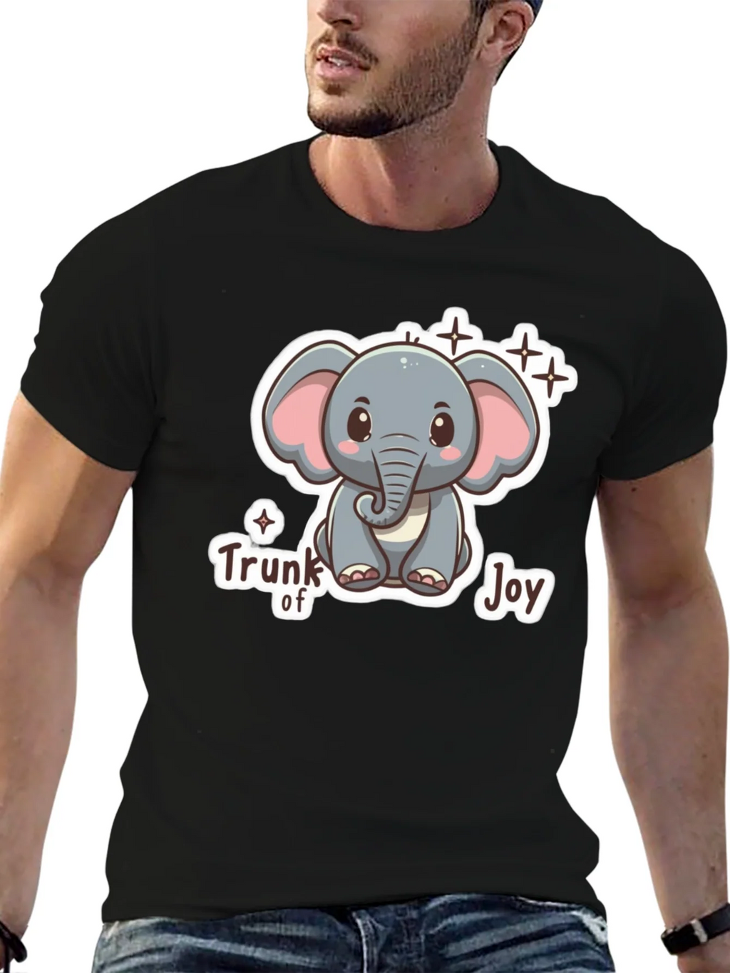 Cute Elephant Trunk of Joy Graphic T-Shirt