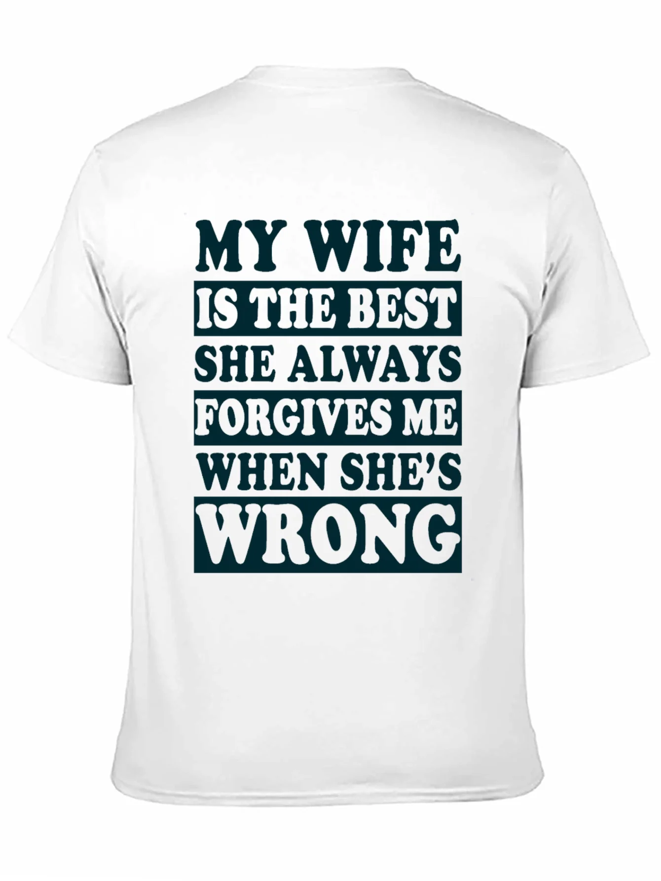 Humorous Mens T-Shirt: My Wife Is Always Right