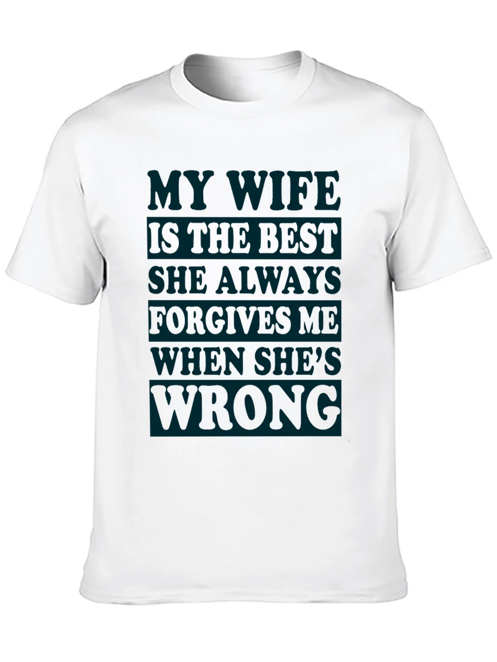 Humorous Mens T-Shirt: My Wife Is Always Right