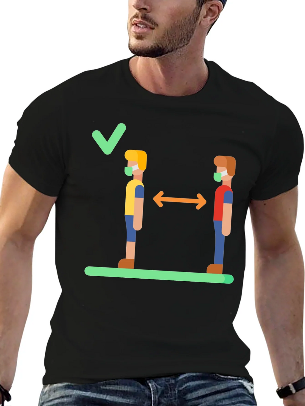Social Distance Graphic Tee - Stay Safe & Stylish