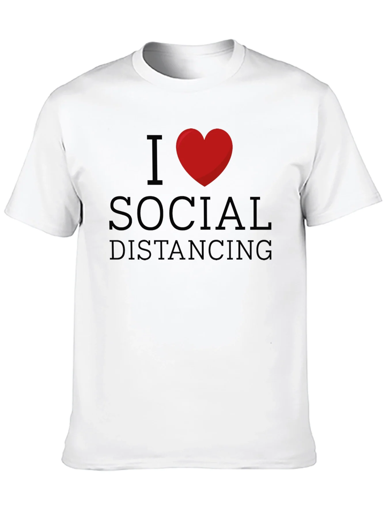 I Love Social Distancing Black T-Shirt