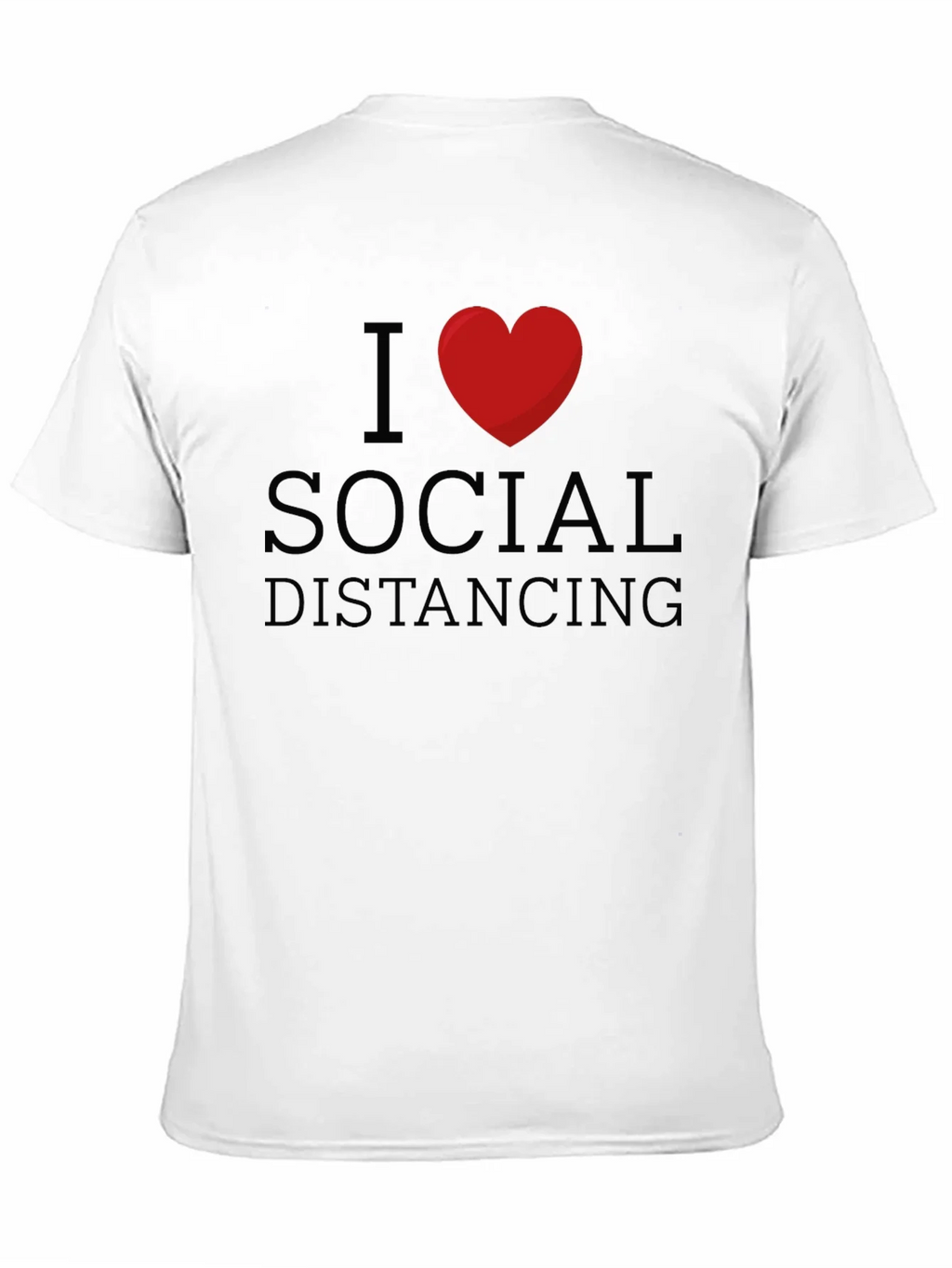 I Love Social Distancing Black T-Shirt