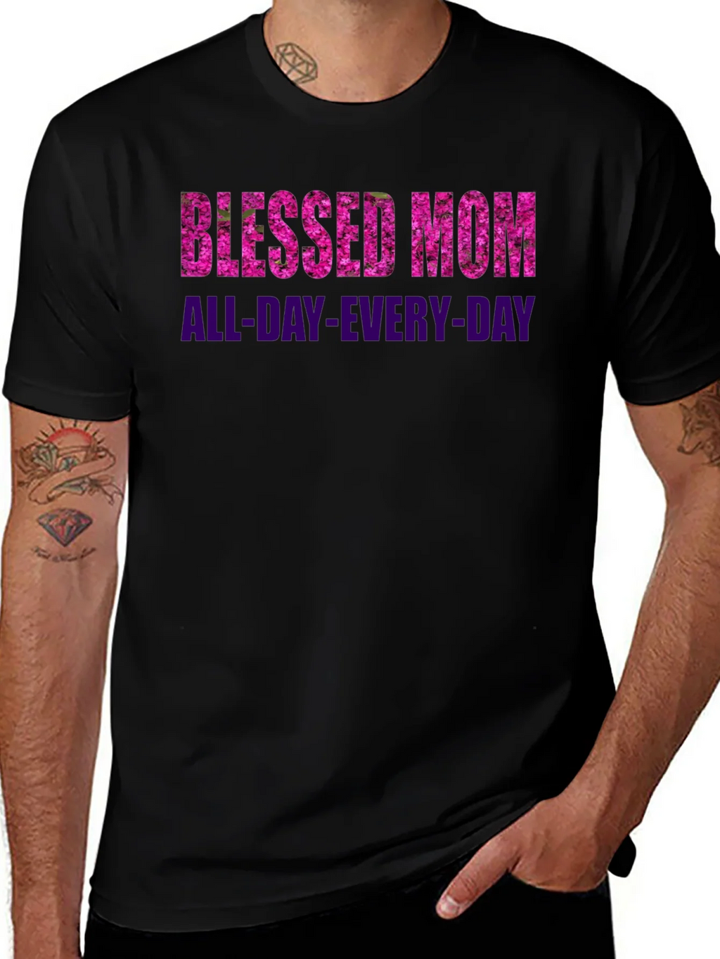 Blessed Mom All-Day-Every-Day Black T-Shirt