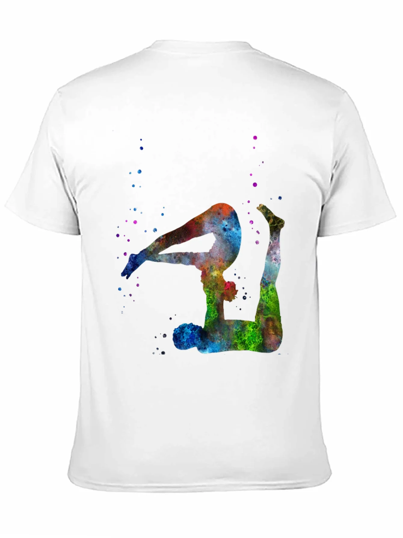 Watercolor Yoga Pose Black T-Shirt