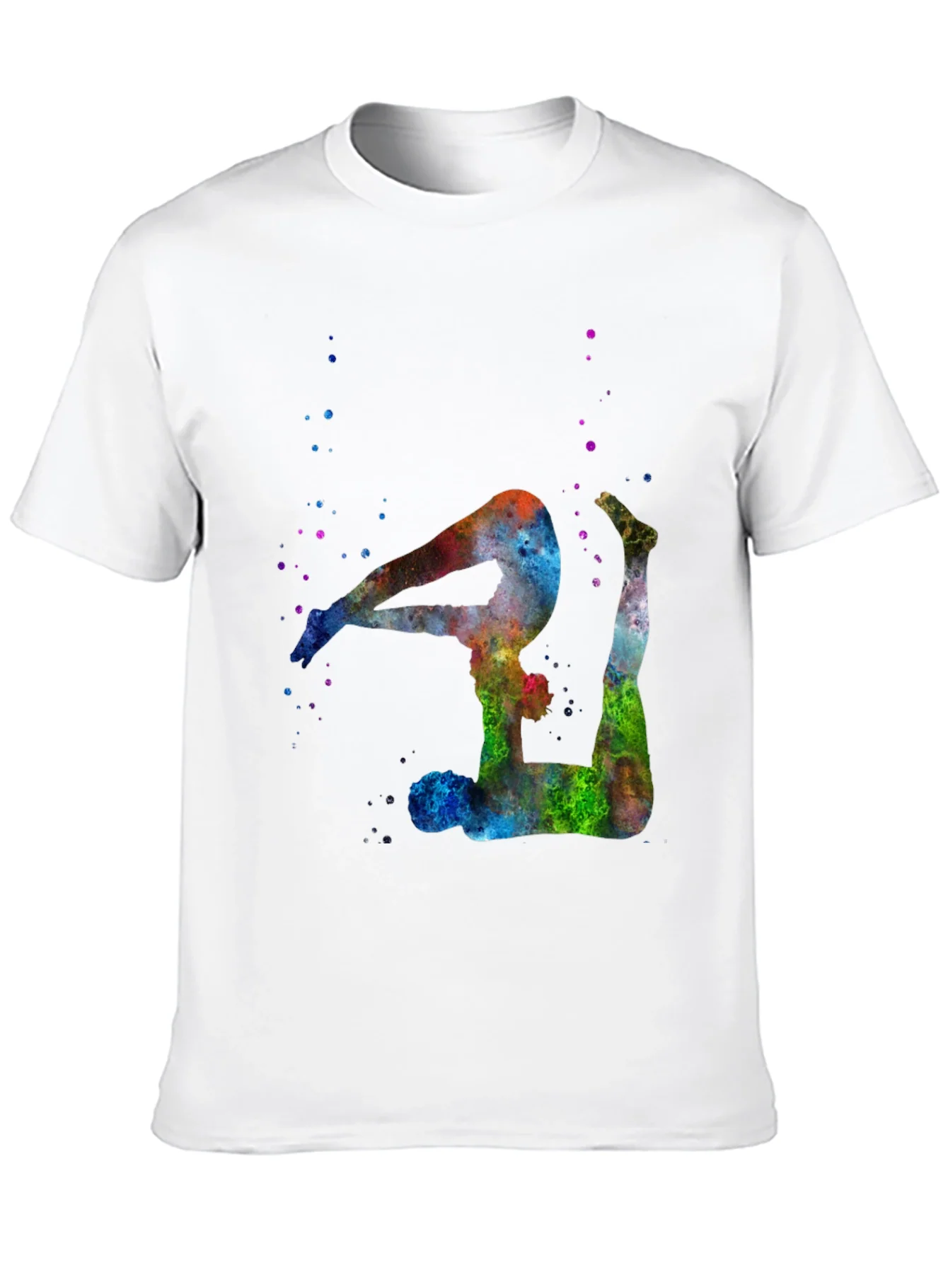 Watercolor Yoga Pose Black T-Shirt