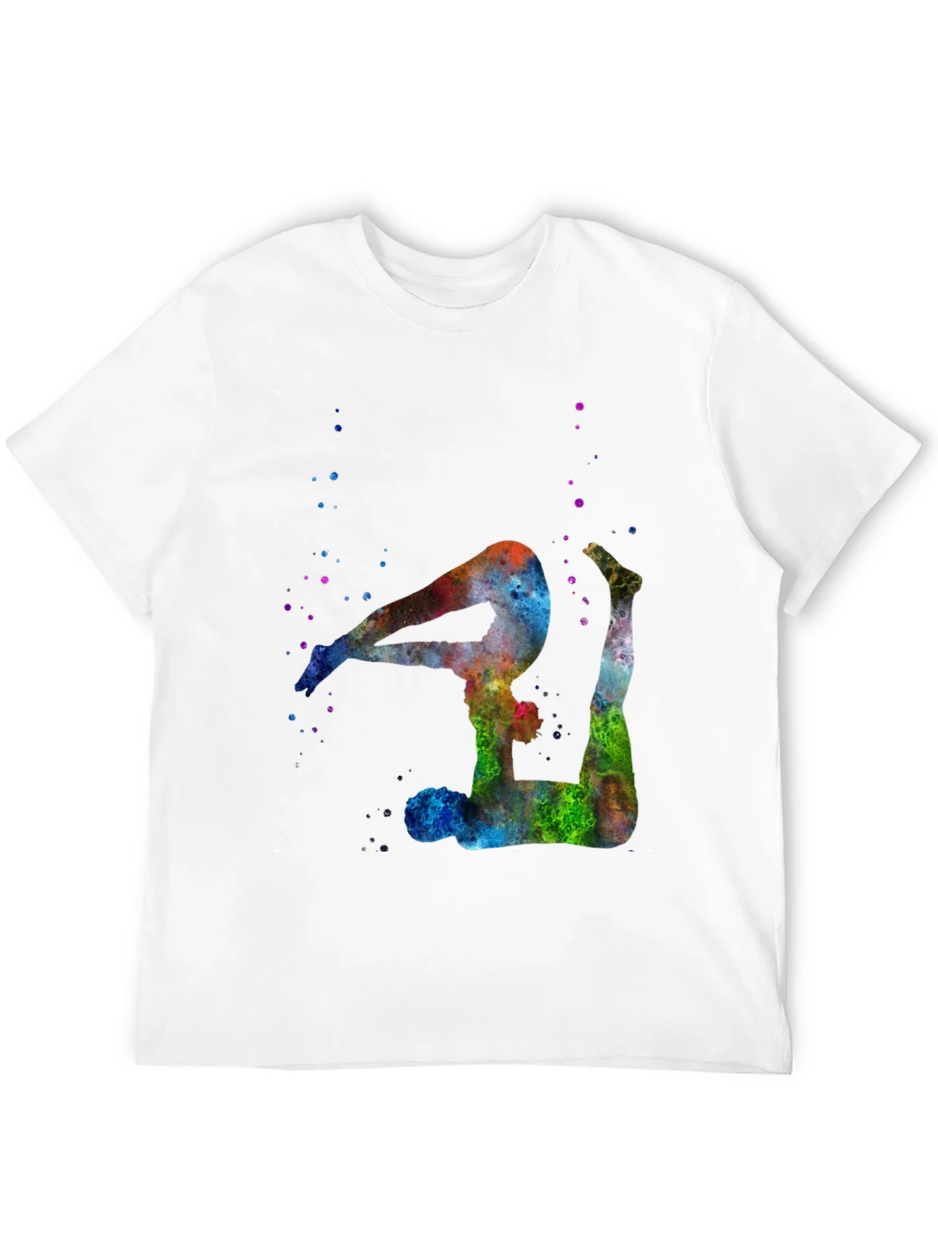 Watercolor Yoga Pose Black T-Shirt