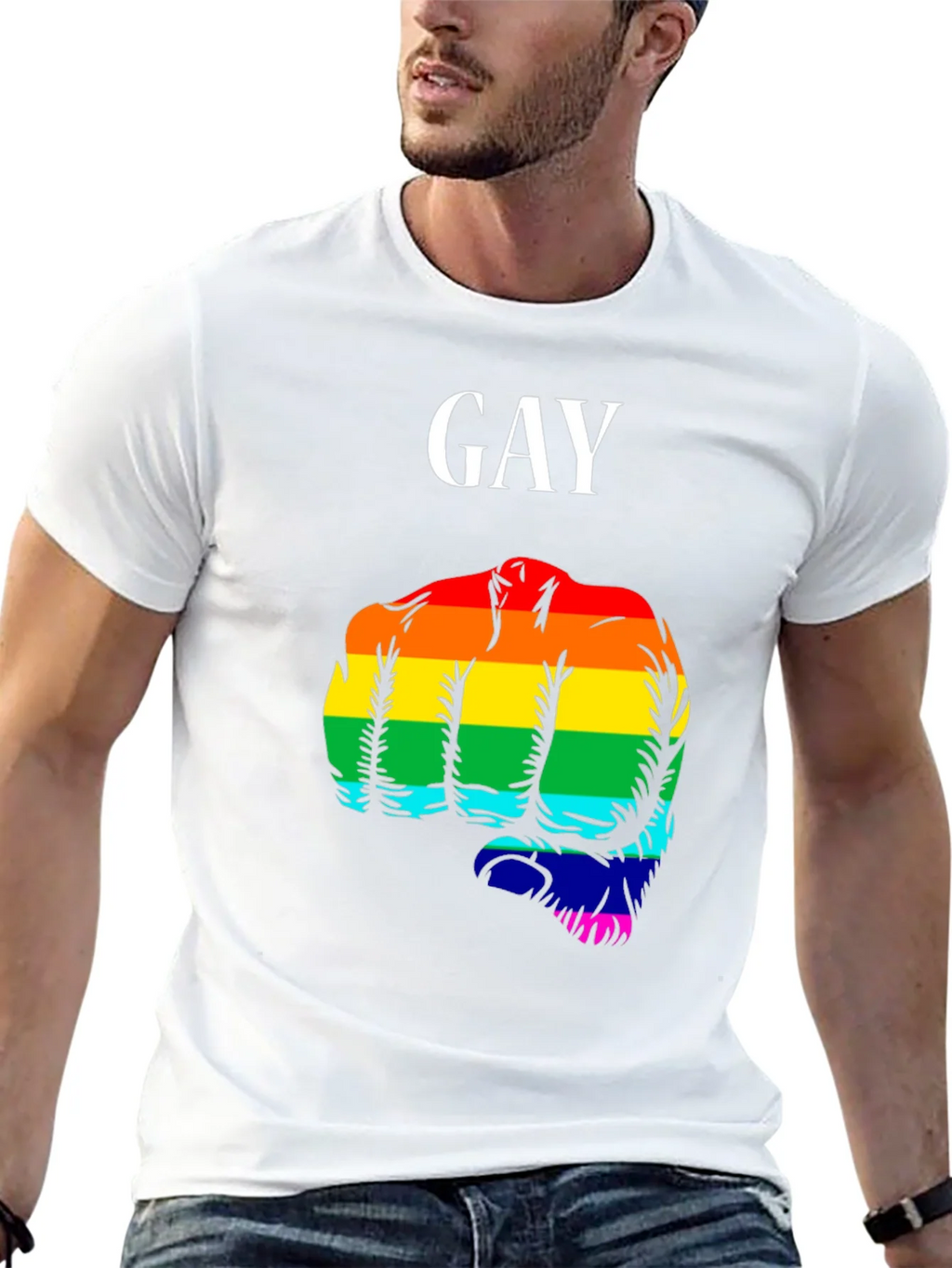Gay Pride Fist T-Shirt - LGBTQ+ Rainbow Graphic Tee
