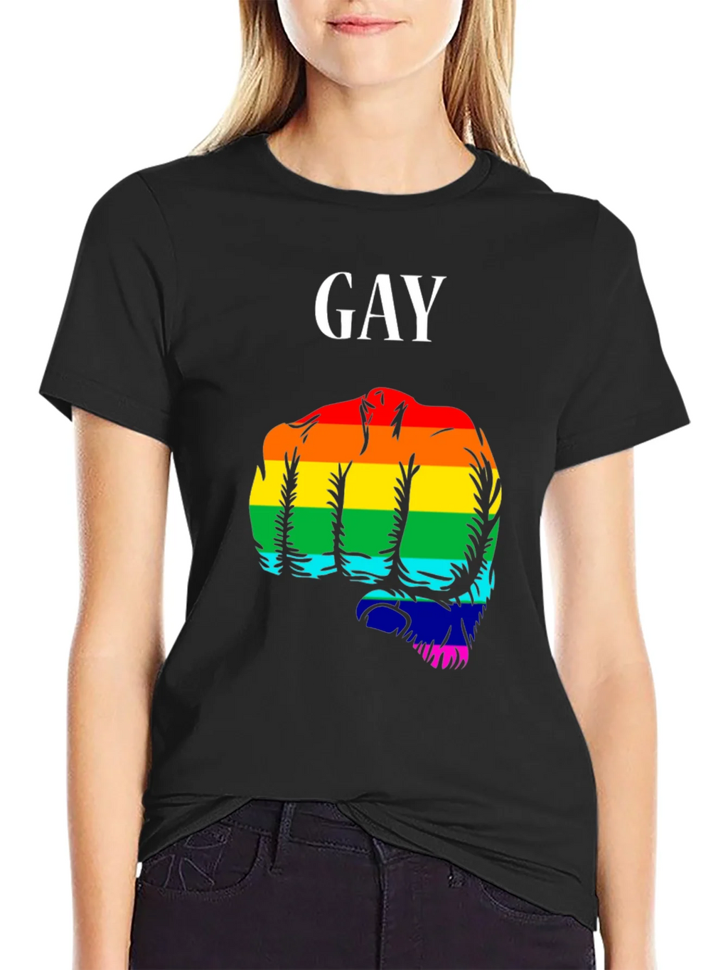 Gay Pride Fist T-Shirt - LGBTQ+ Rainbow Graphic Tee