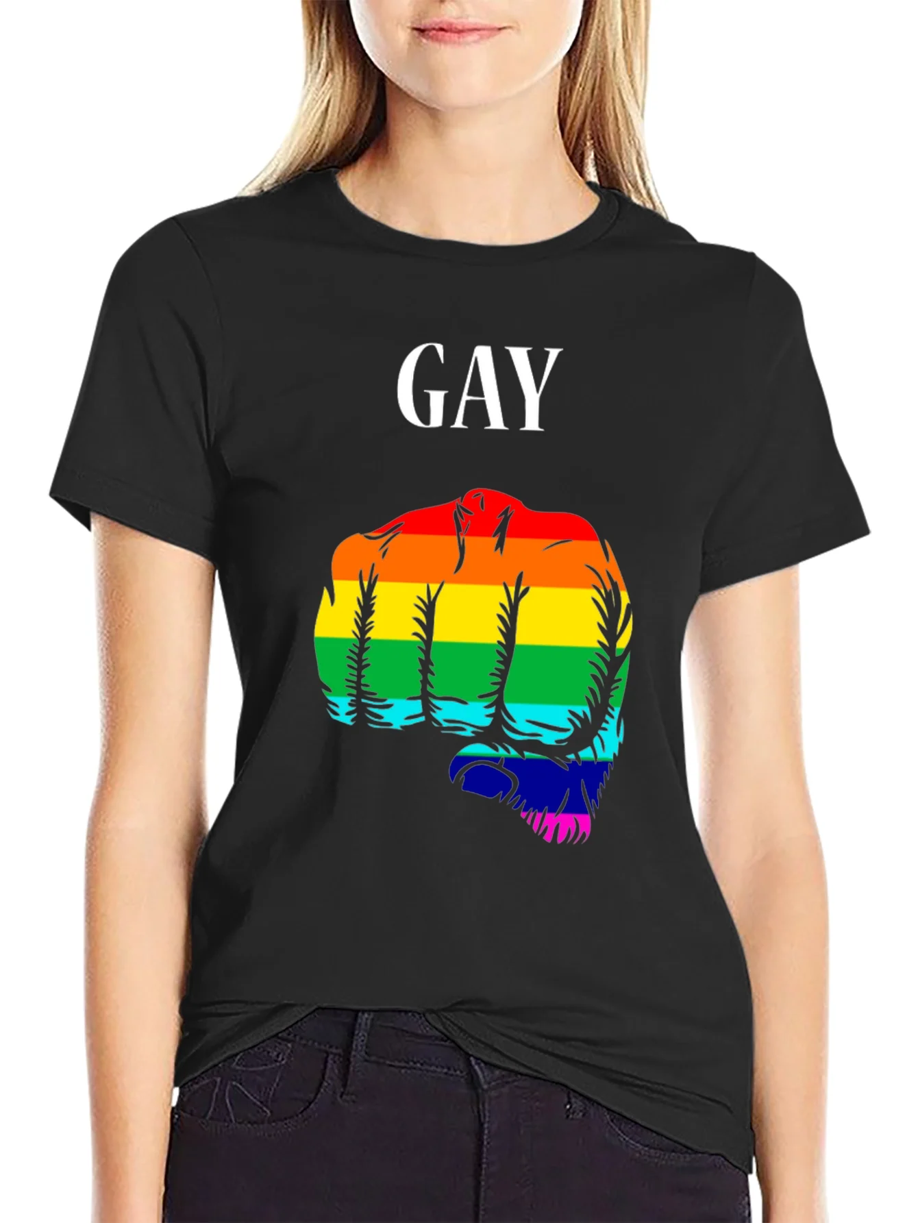 Gay Pride Fist T-Shirt - LGBTQ+ Rainbow Graphic Tee