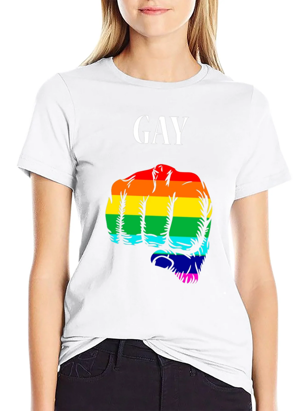 Gay Pride Fist T-Shirt - LGBTQ+ Rainbow Graphic Tee