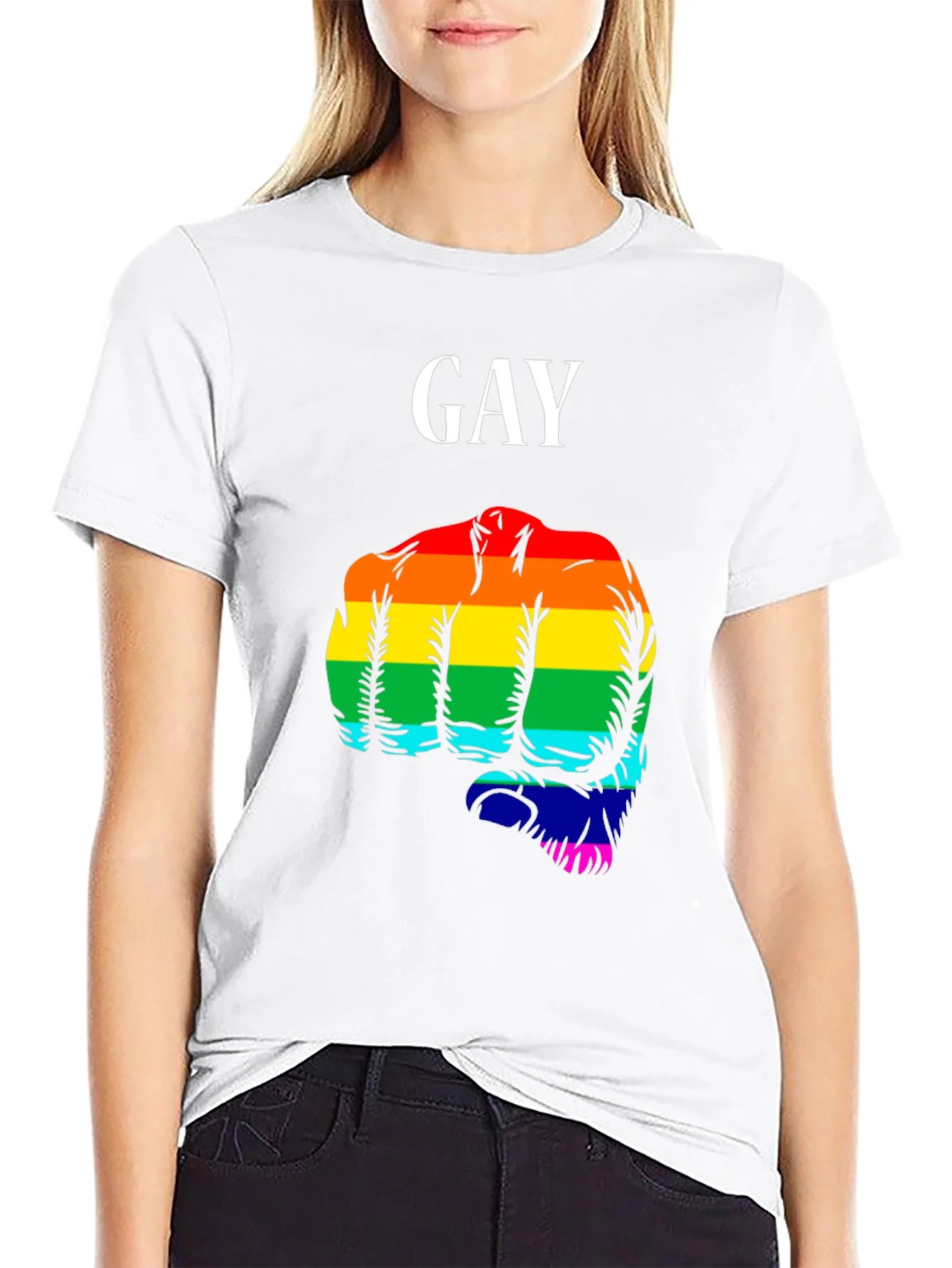 Gay Pride Fist T-Shirt - LGBTQ+ Rainbow Graphic Tee