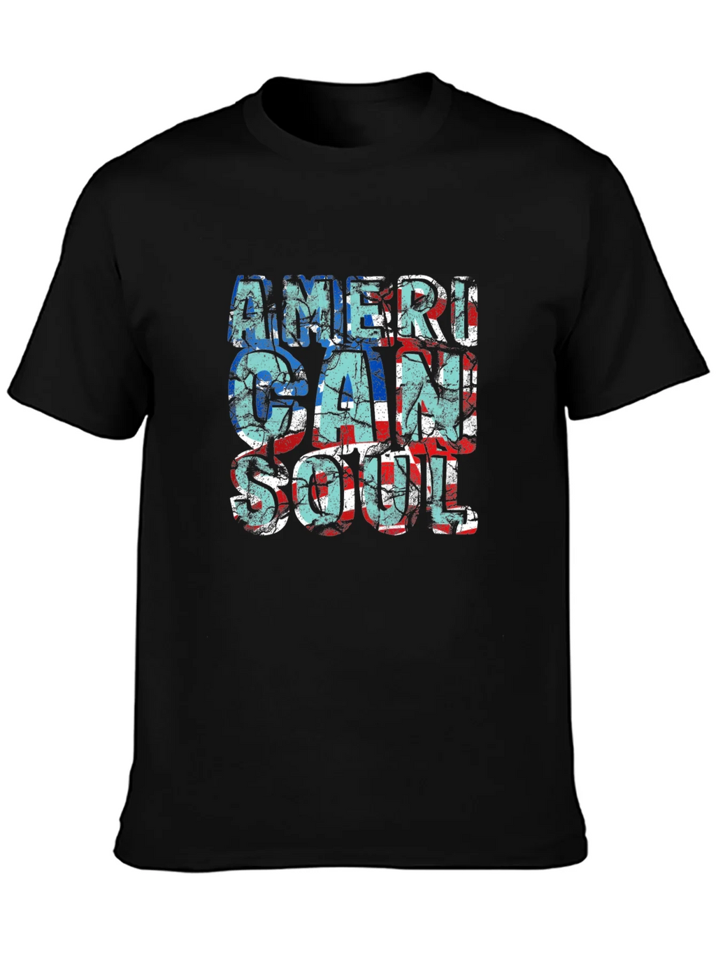 American Soul Graphic Print Black T-Shirt