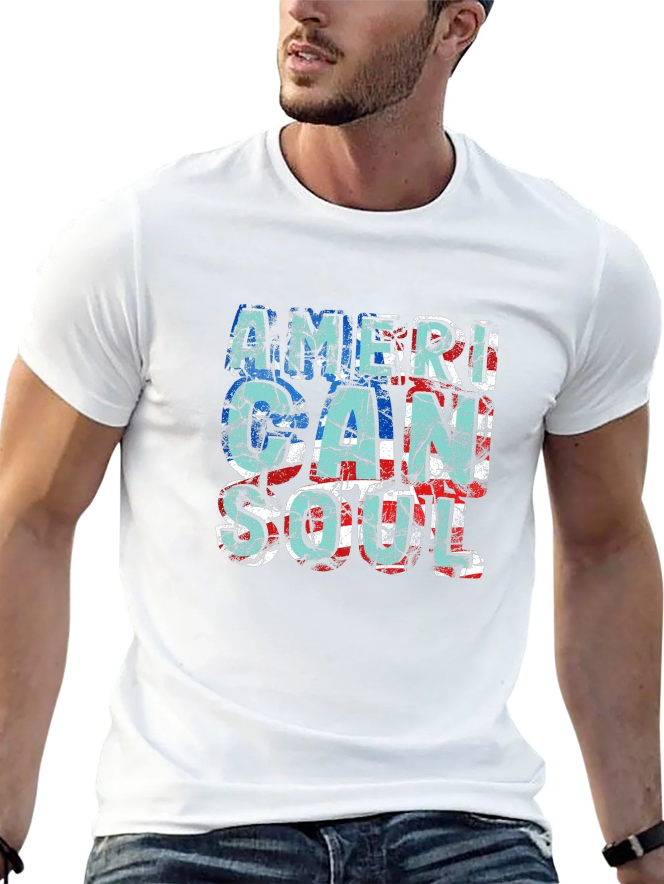 American Soul Graphic Print Black T-Shirt