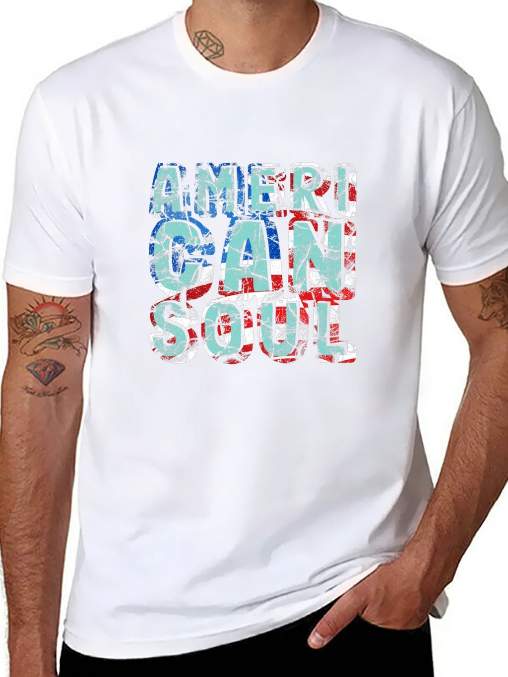American Soul Graphic Print Black T-Shirt