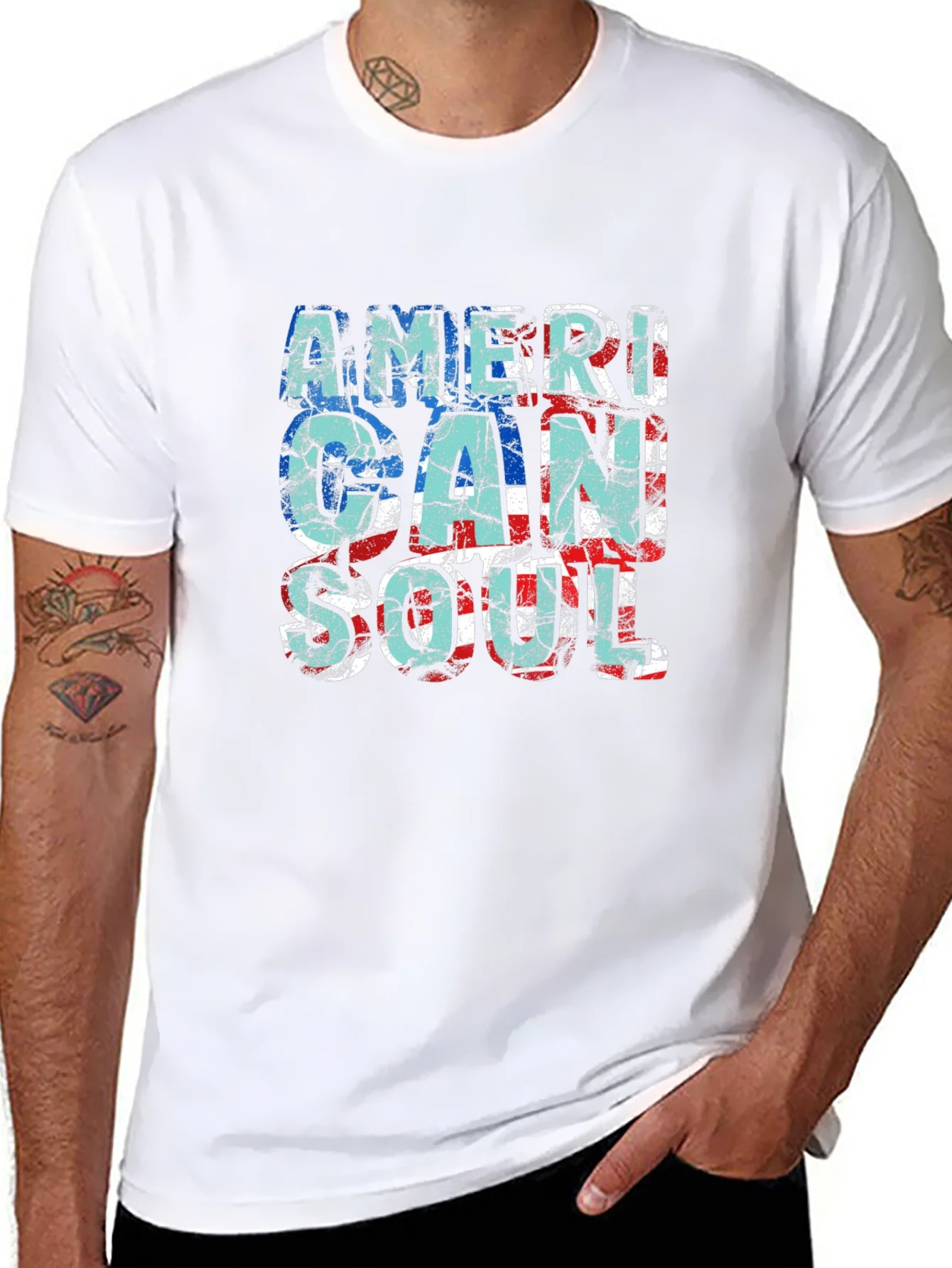 American Soul Graphic Print Black T-Shirt