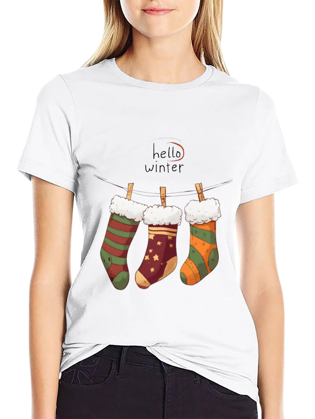 Winter Socks T-Shirt: Hello Winter