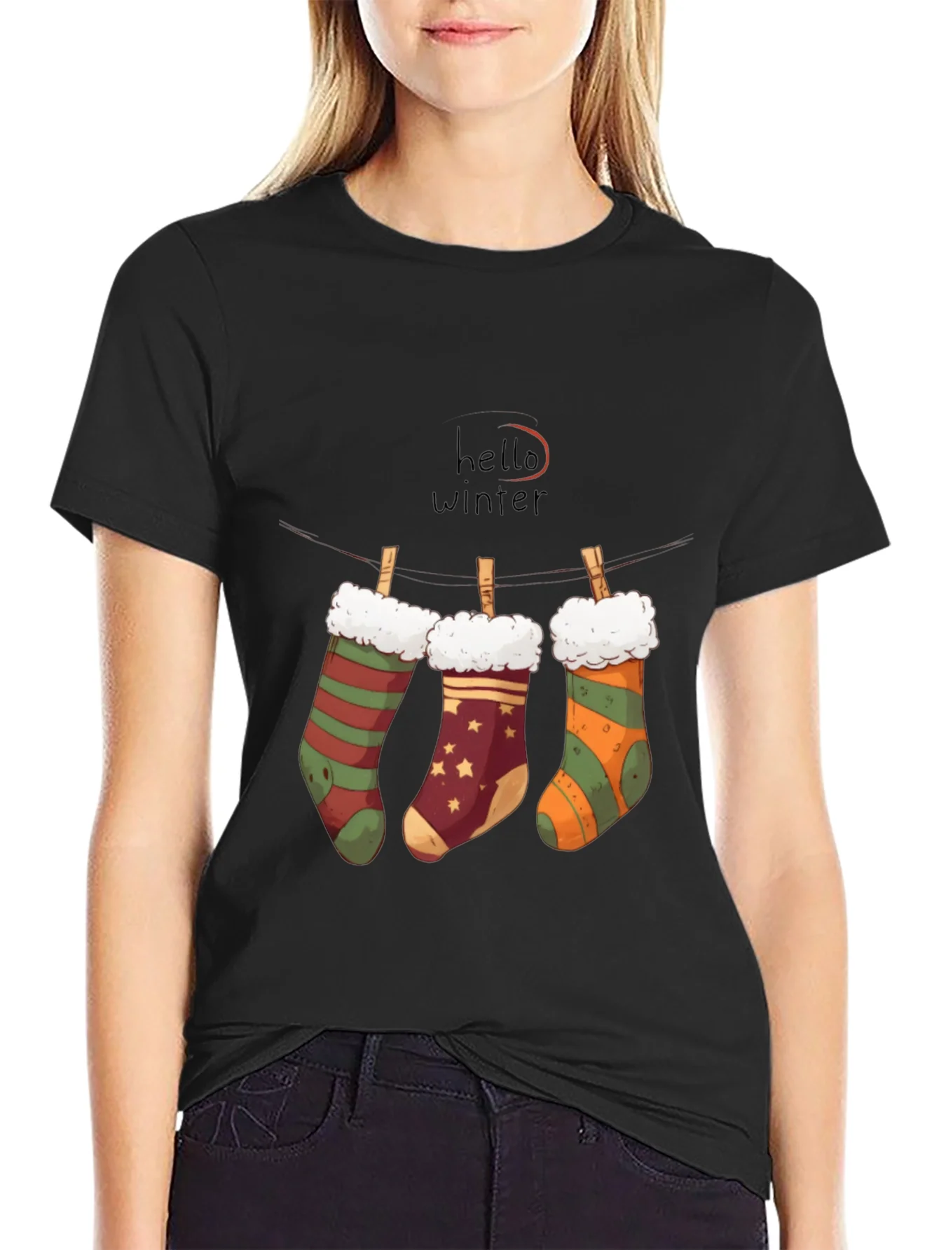 Winter Socks T-Shirt: Hello Winter