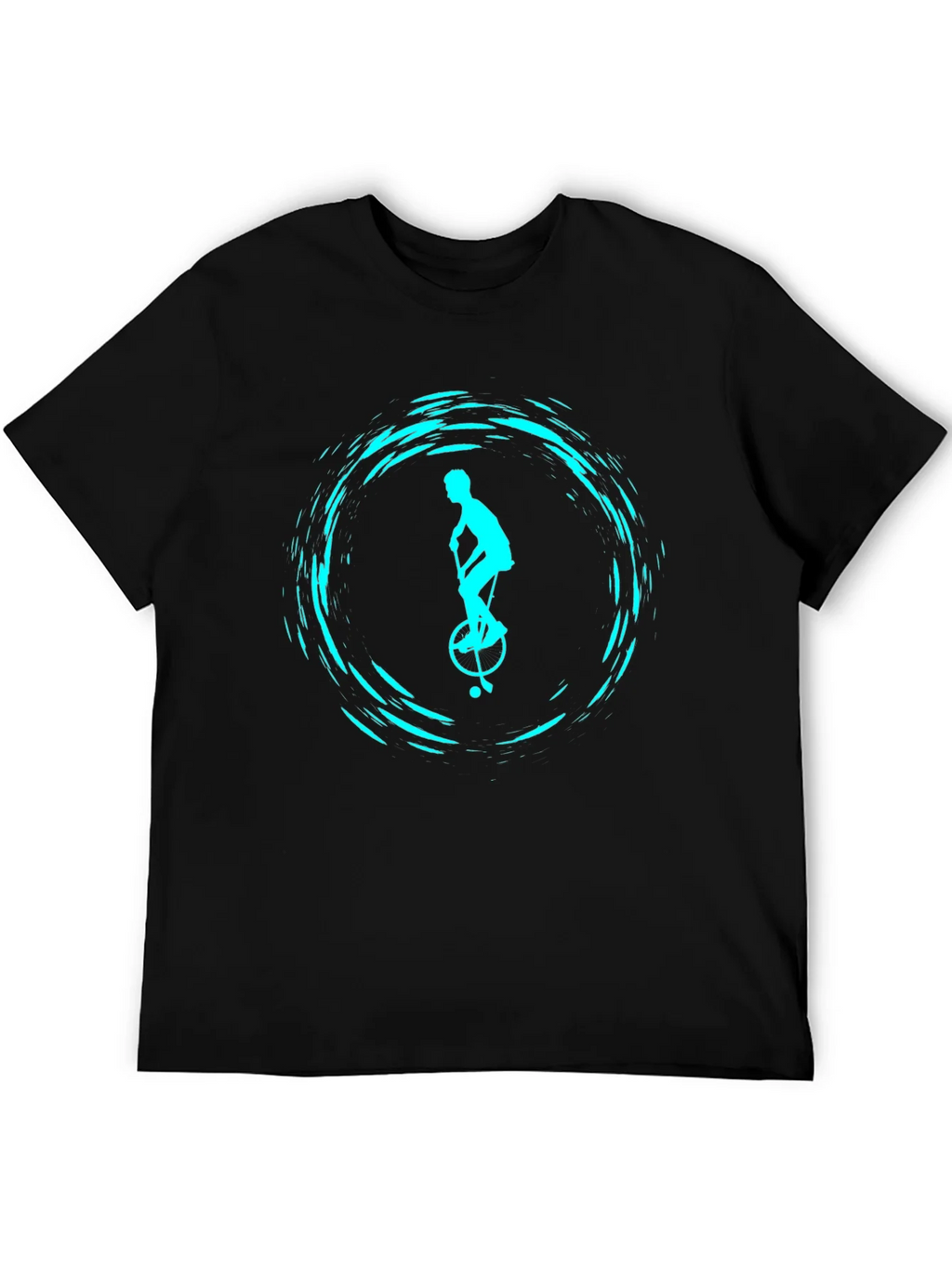 Unicyclist Graphic Tee - Cool Black T-Shirt