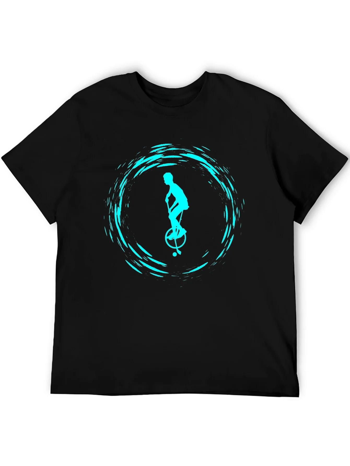 Unicyclist Graphic Tee - Cool Black T-Shirt
