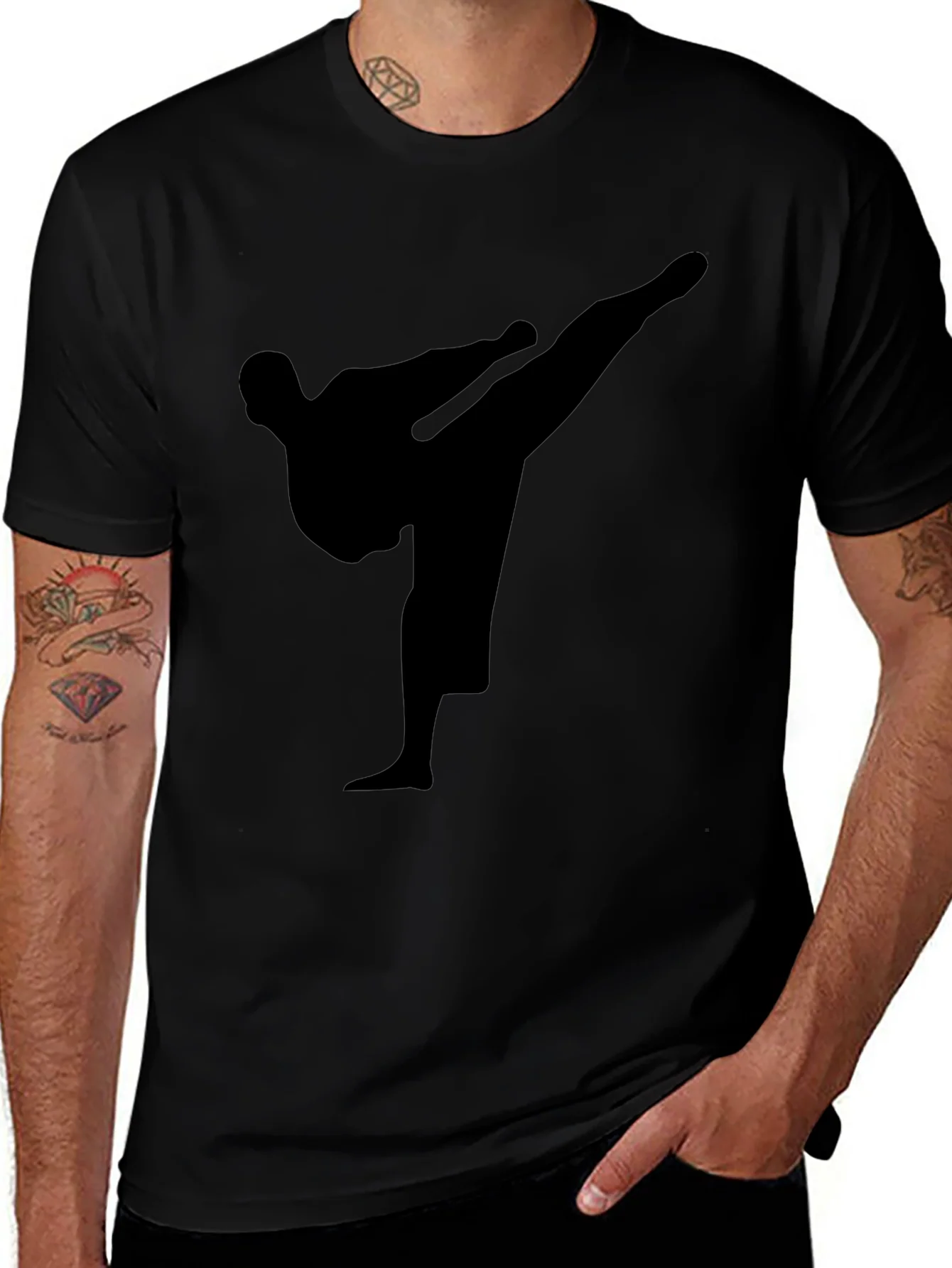 Karate Kick Graphic Tee - Black
