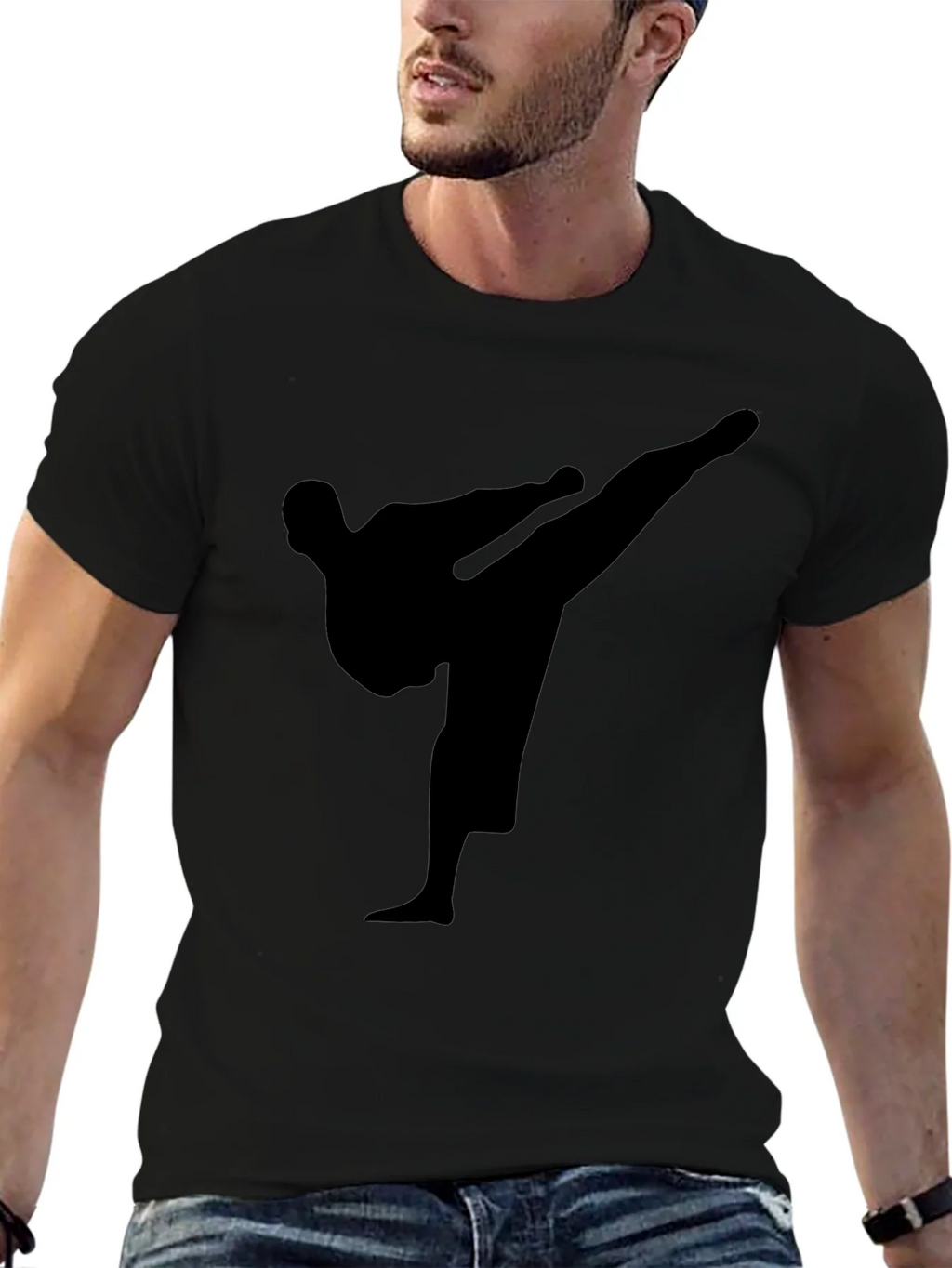Karate Kick Graphic Tee - Black