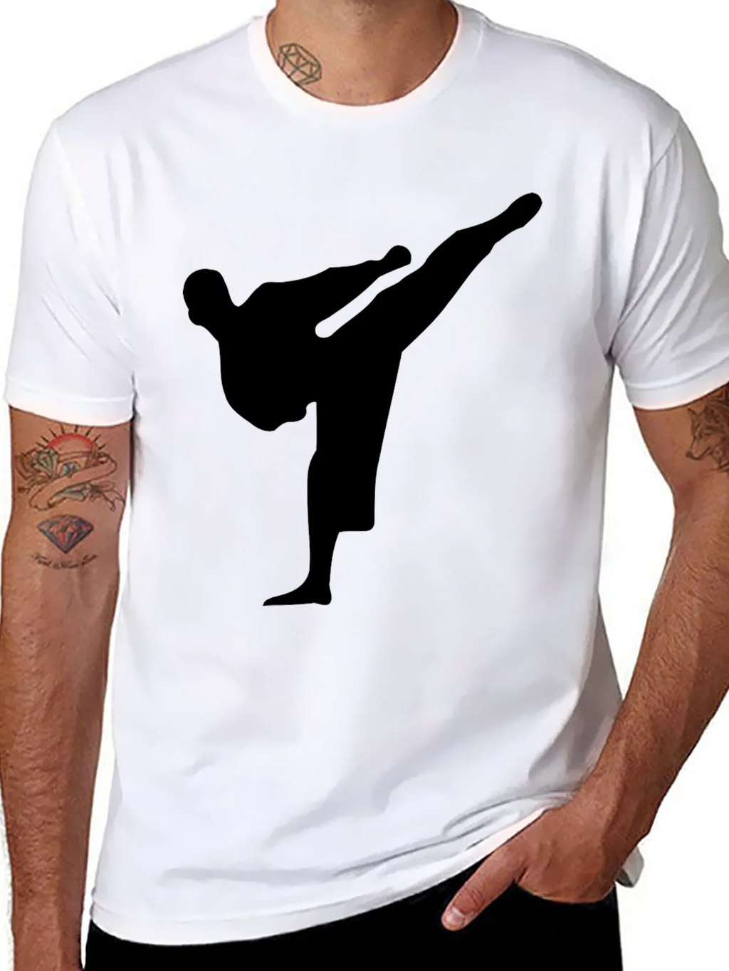 Karate Kick Graphic Tee - Black